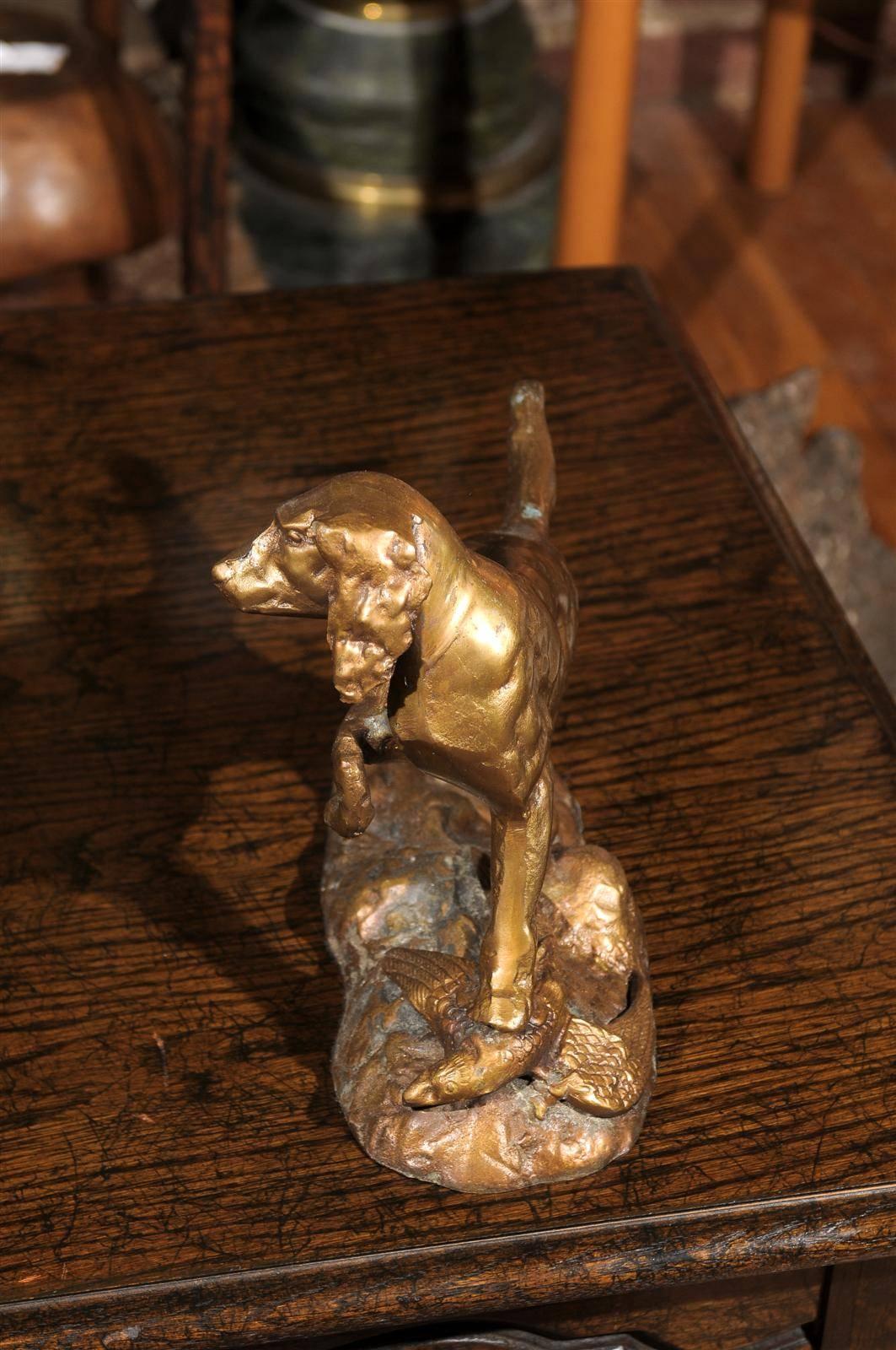 Bronze Hunting Dog Statue In Excellent Condition In Atlanta, GA