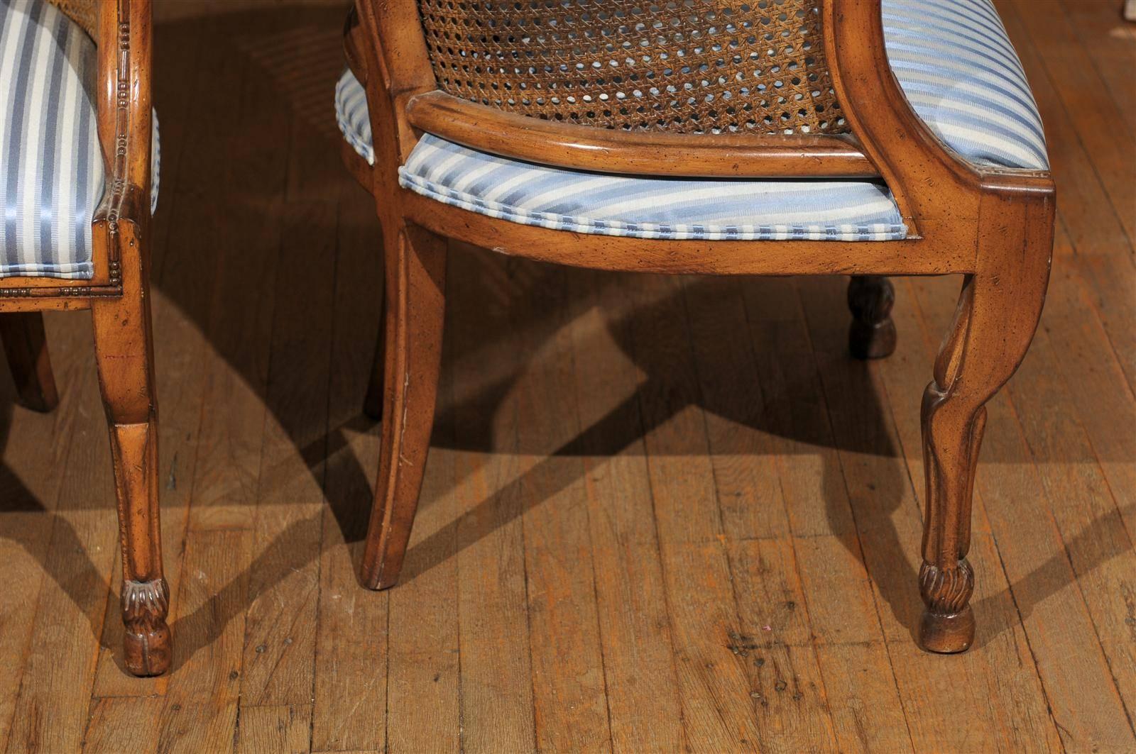 Pair of Regency Style Cane and Walnut Club Chairs by Tomlinson 2