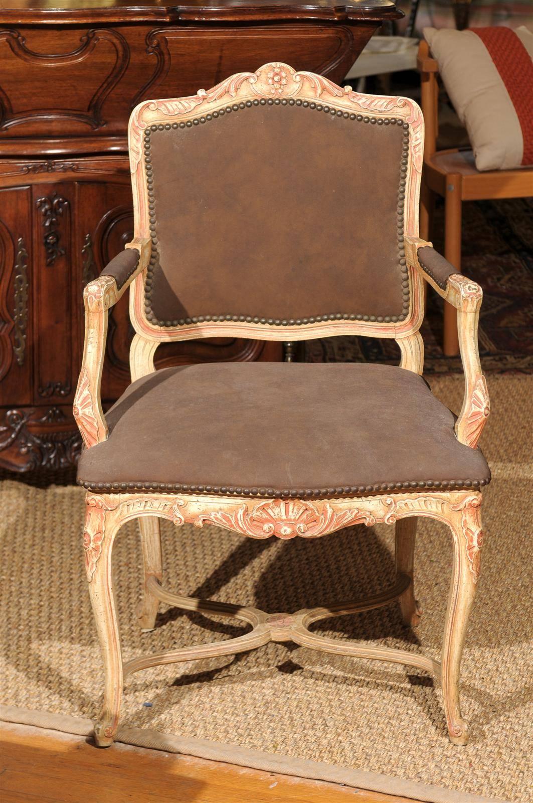Louis XV Style Painted Fauteuil For Sale 4