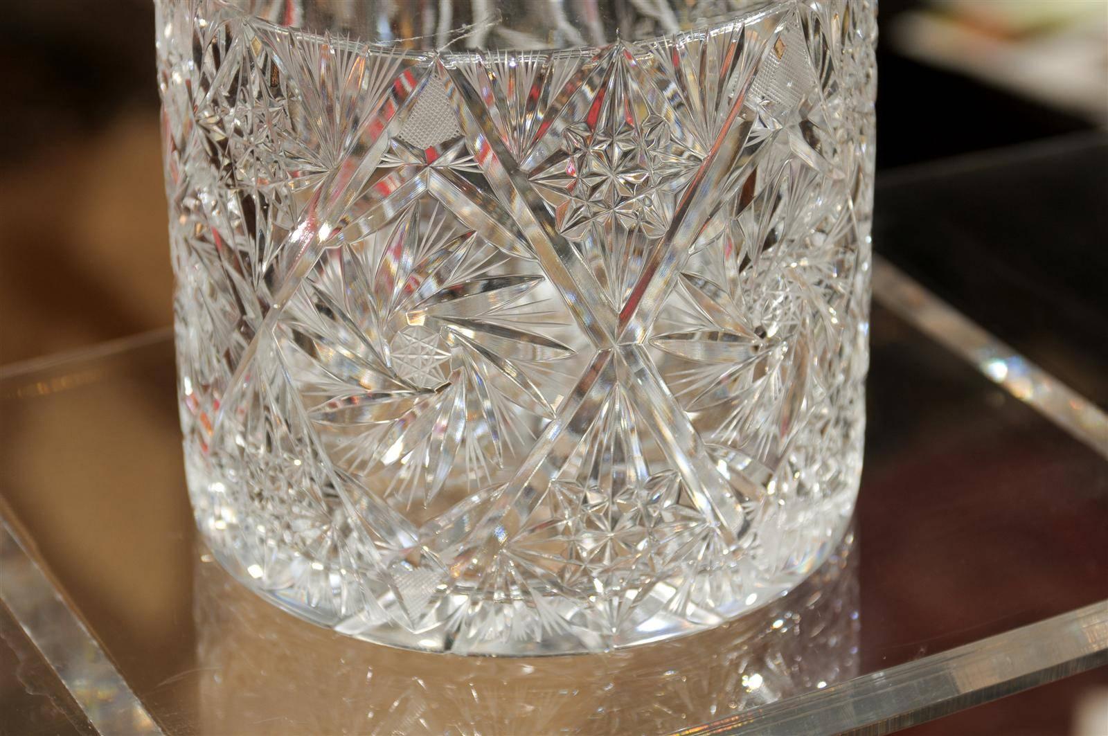 Cut Glass Ice Bucket In Excellent Condition In Atlanta, GA