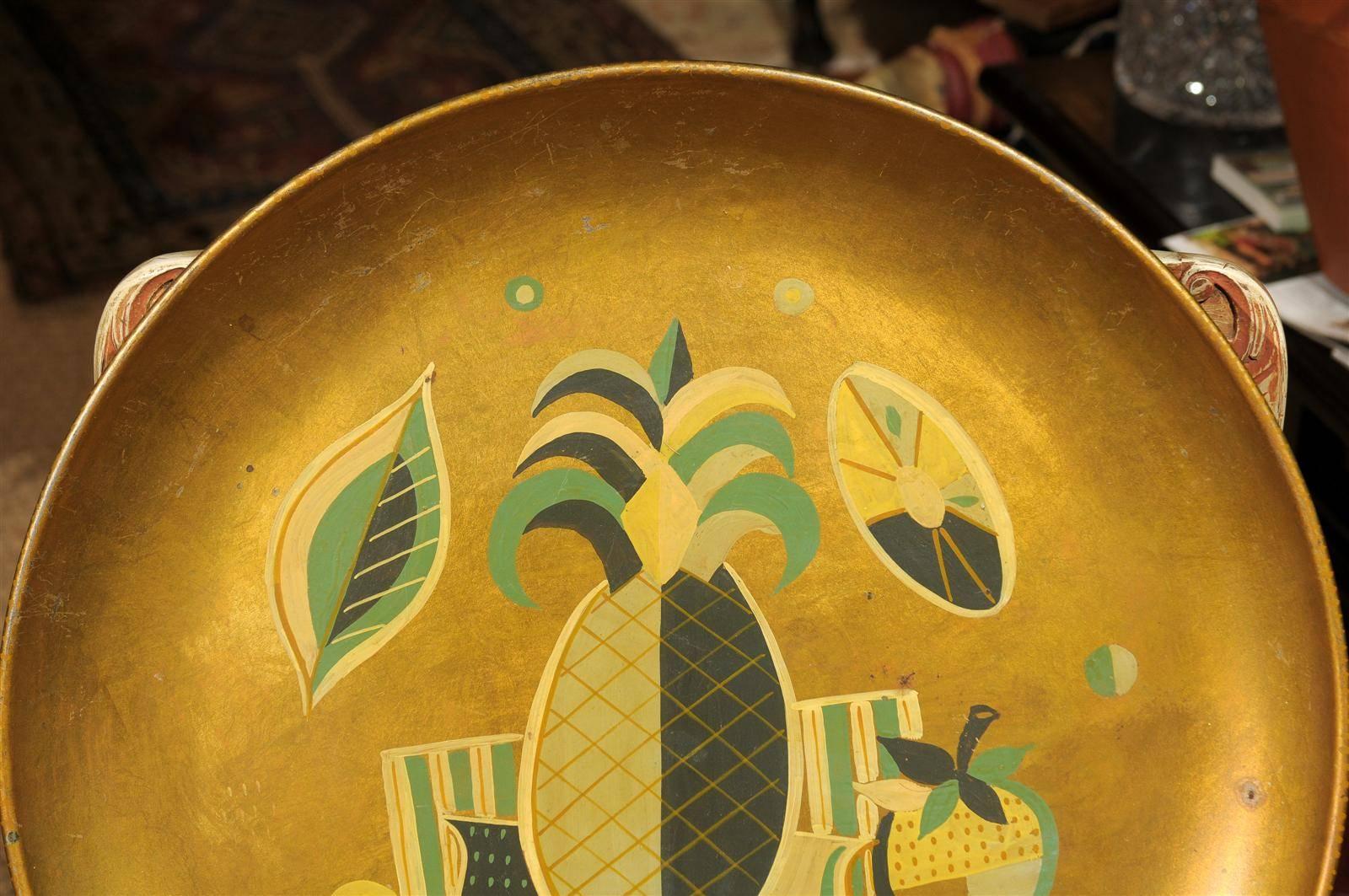 Georges Briard Hand Painted Tole Tray or Wall Plaque 1