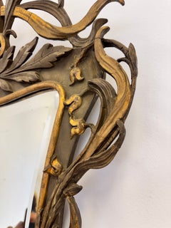 Specchio svedese in stile Art Nouveau con decorazioni floreali in gesso dorato, 1890 circa