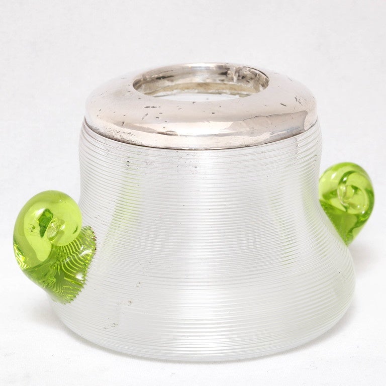 Edwardian Sterling Silver-Mounted Threaded Crystal Match Striker