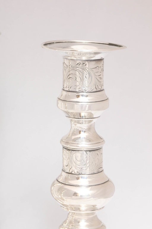 Suite of Four American Colonial Style Sterling Silver Candlesticks by Gorham 1