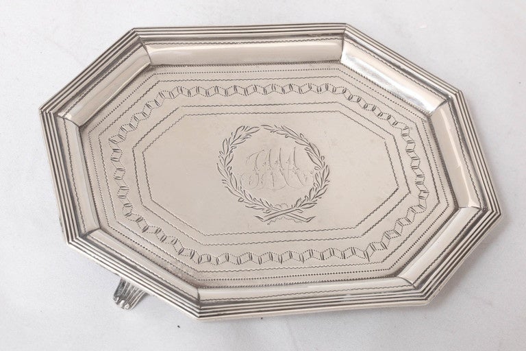 Early 19th Century Georgian (George III) Sterling Silver Octagonal Footed Salver