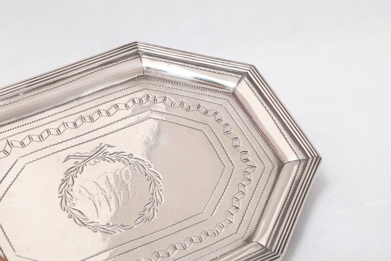 Georgian (George III) Sterling Silver Octagonal Footed Salver 3