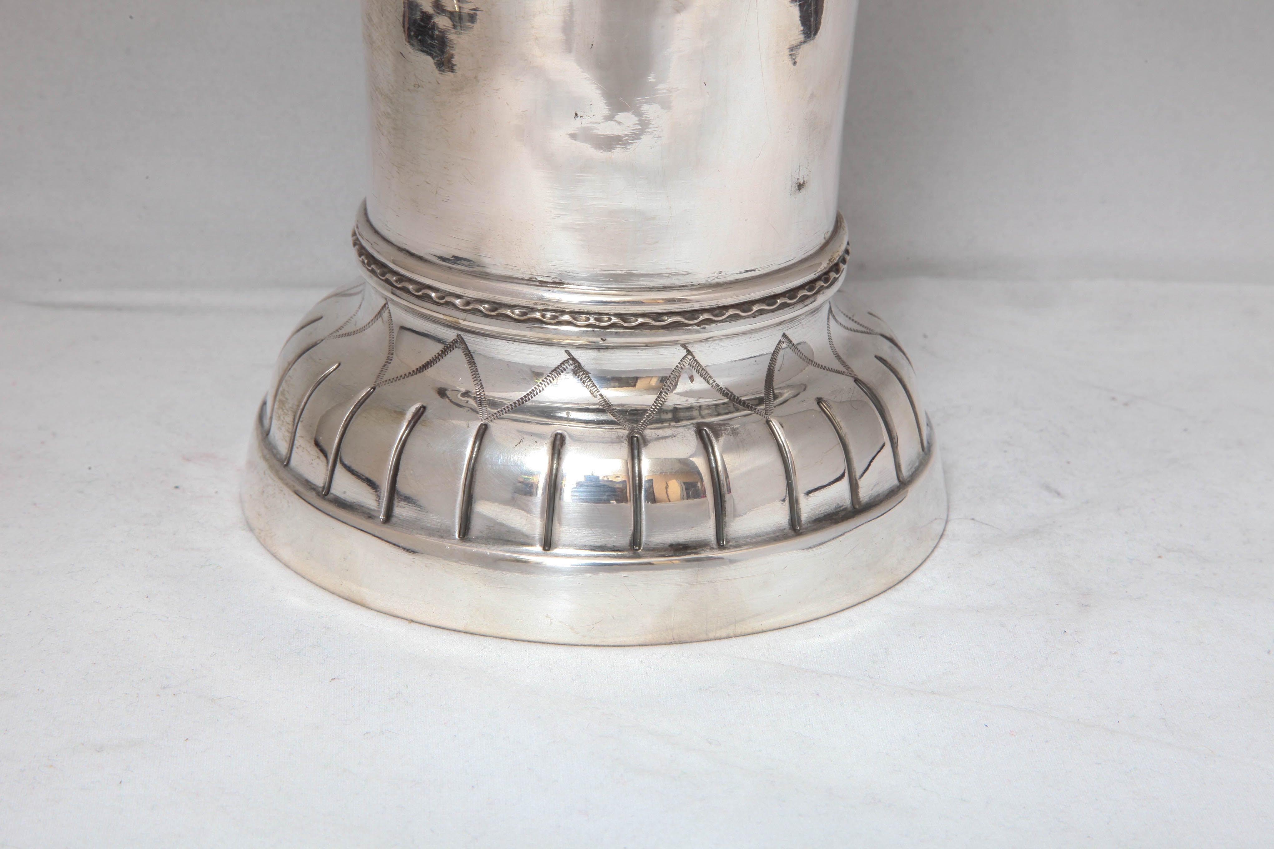 German Large Art Deco Continental Silver (.800) Hanau Vase