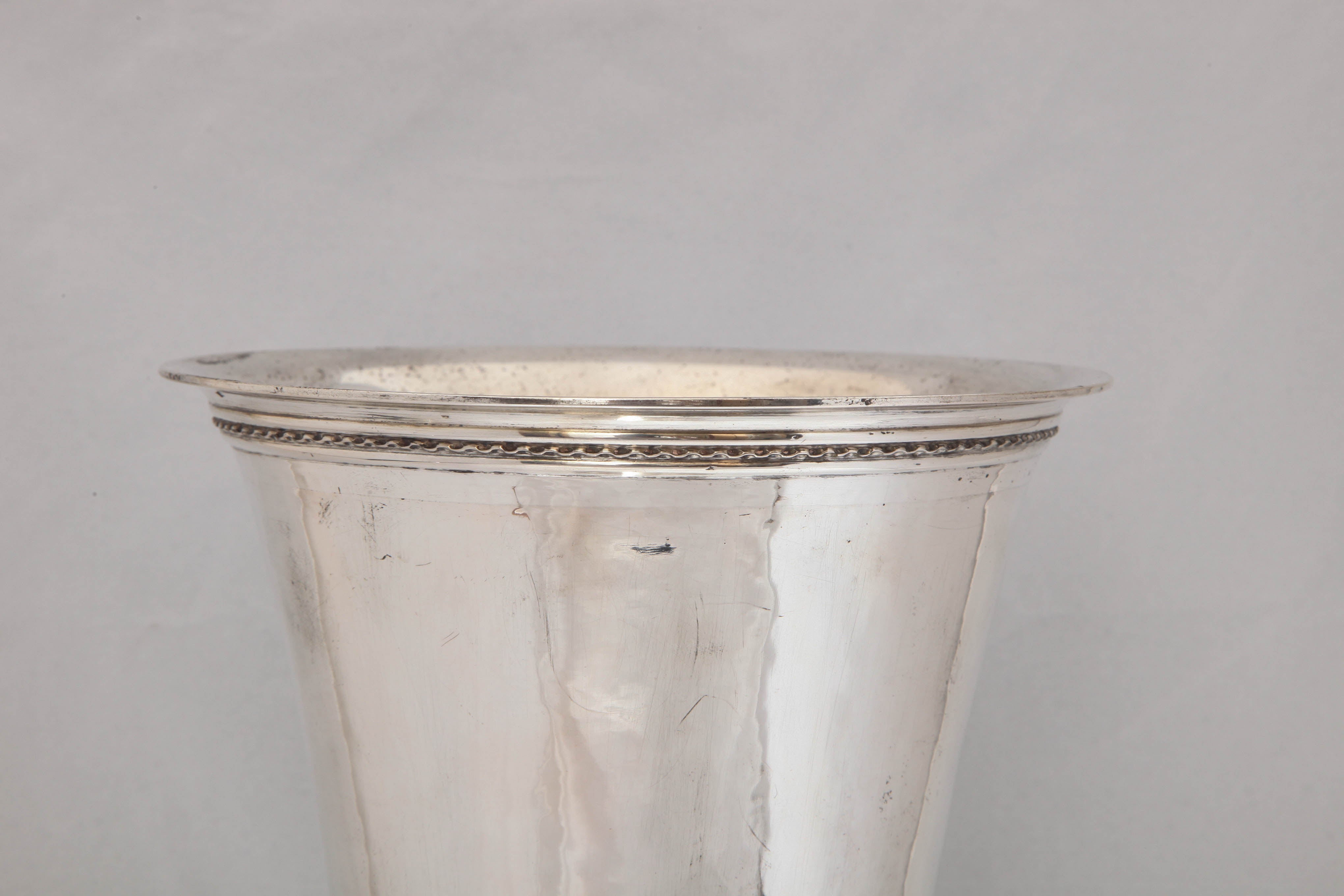 Hammered Large Art Deco Continental Silver (.800) Hanau Vase