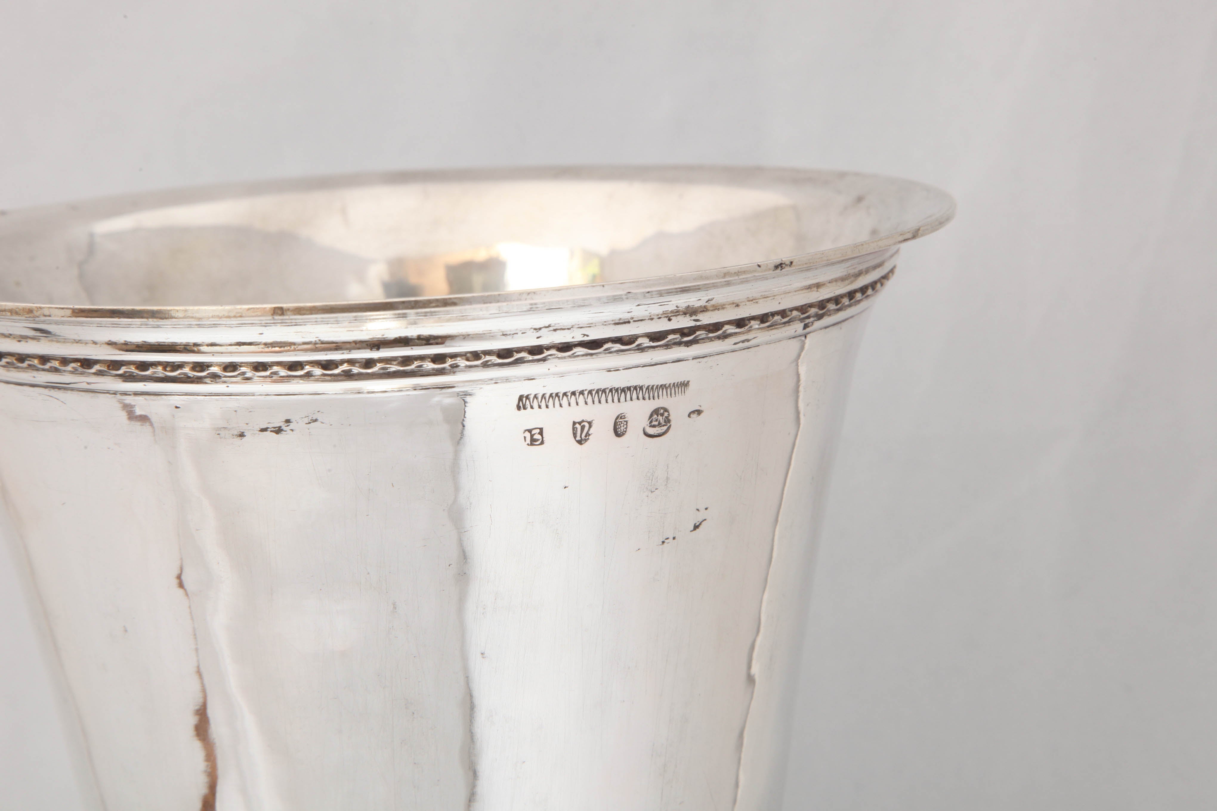 Early 20th Century Large Art Deco Continental Silver (.800) Hanau Vase
