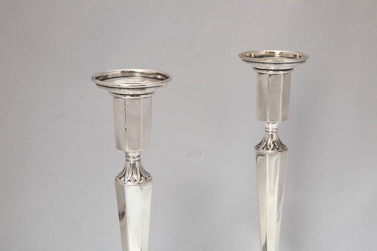 Pair of Sterling Silver Adams-Style Candlesticks 3