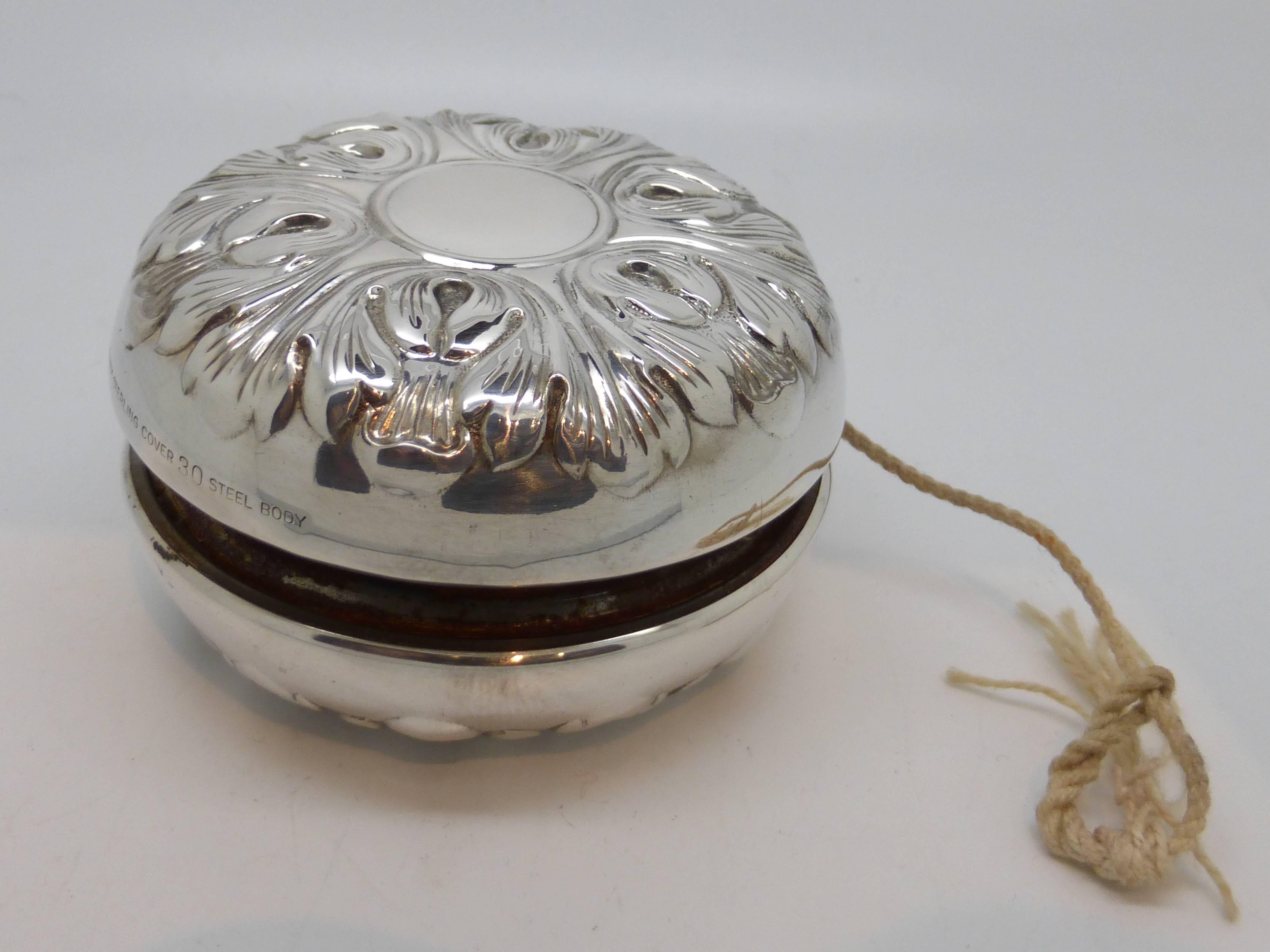 Sterling silver, Mid-Century Yo-Yo, Gorham Mfg. Co., Providence, Rhode Island, circa 1950s-1970s. Measures: 2 1/2