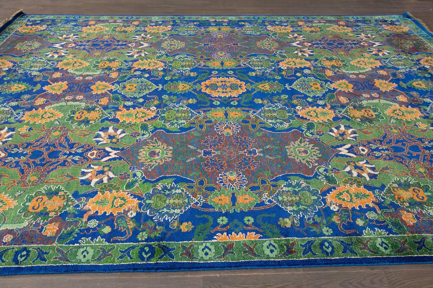 Contemporary Multicolor Indian Rug