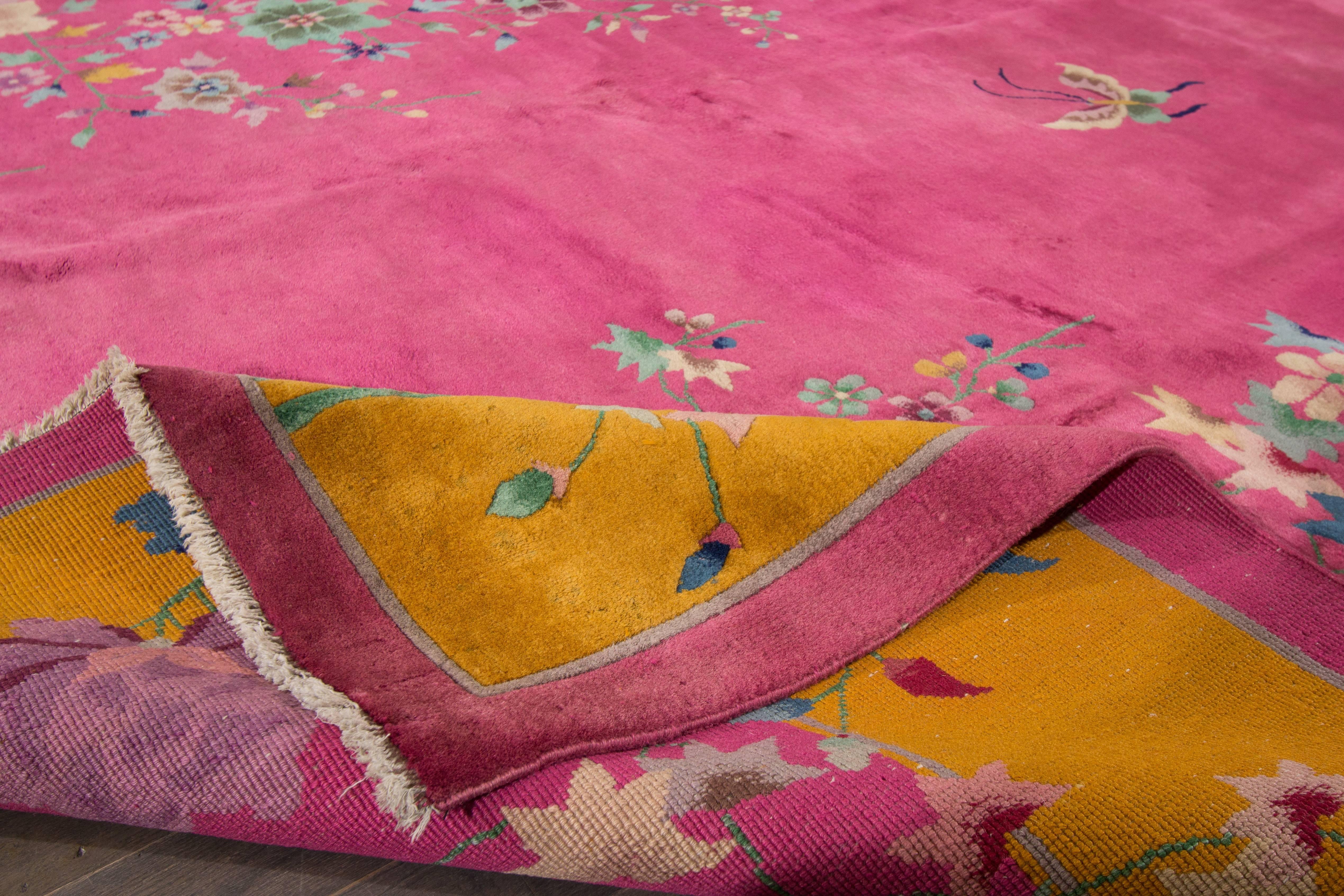 pink chinese rug