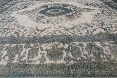 Early 20th Century Antique Gray, Blue Overdyed Persian Rug