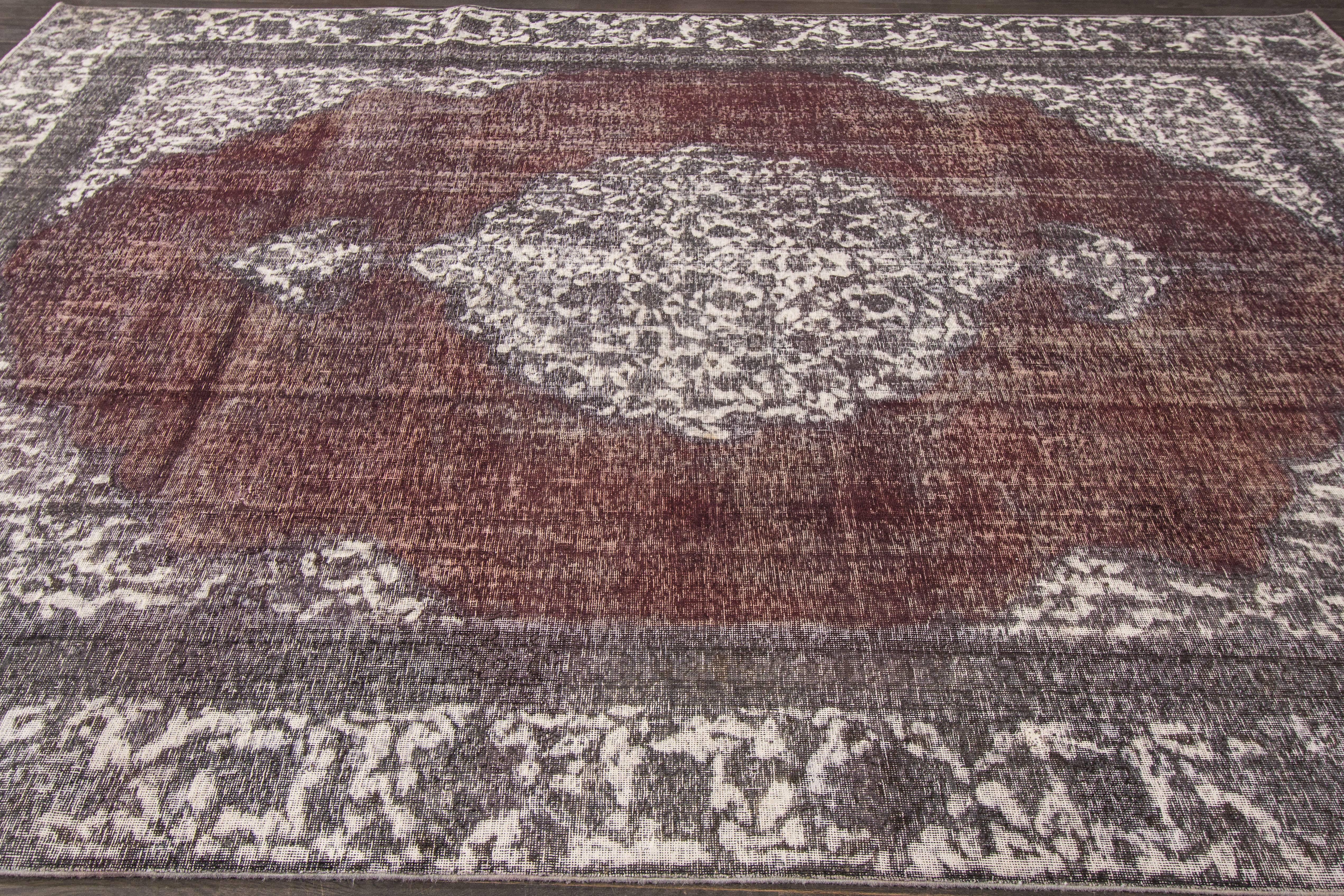 Hand-Knotted 21st Century Contemporary Red Overdyed Pakistani Rug For Sale