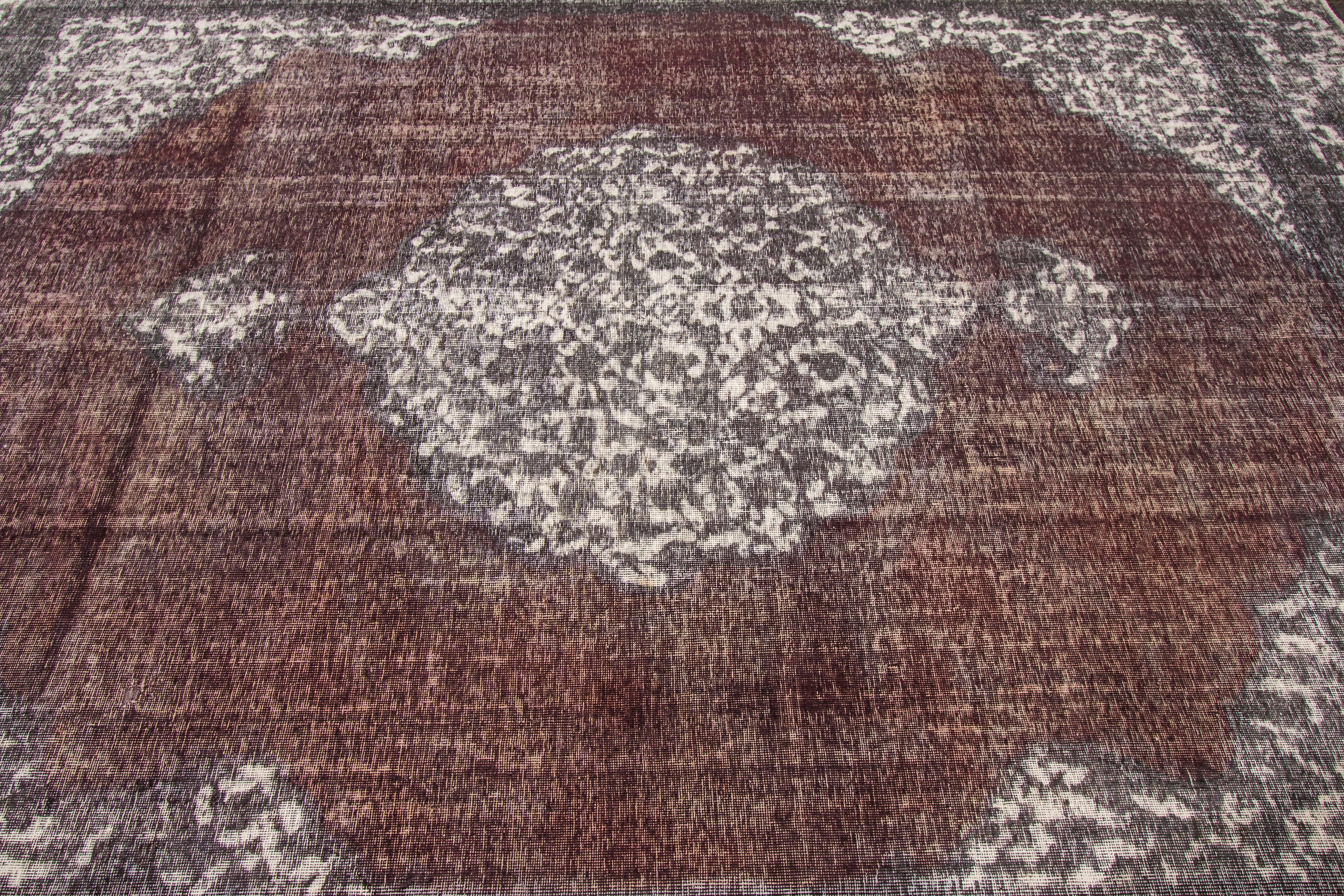 Wool 21st Century Contemporary Red Overdyed Pakistani Rug For Sale