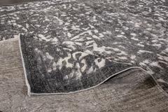 21st Century Contemporary Gray, Ivory Overdyed Pakistani Rug