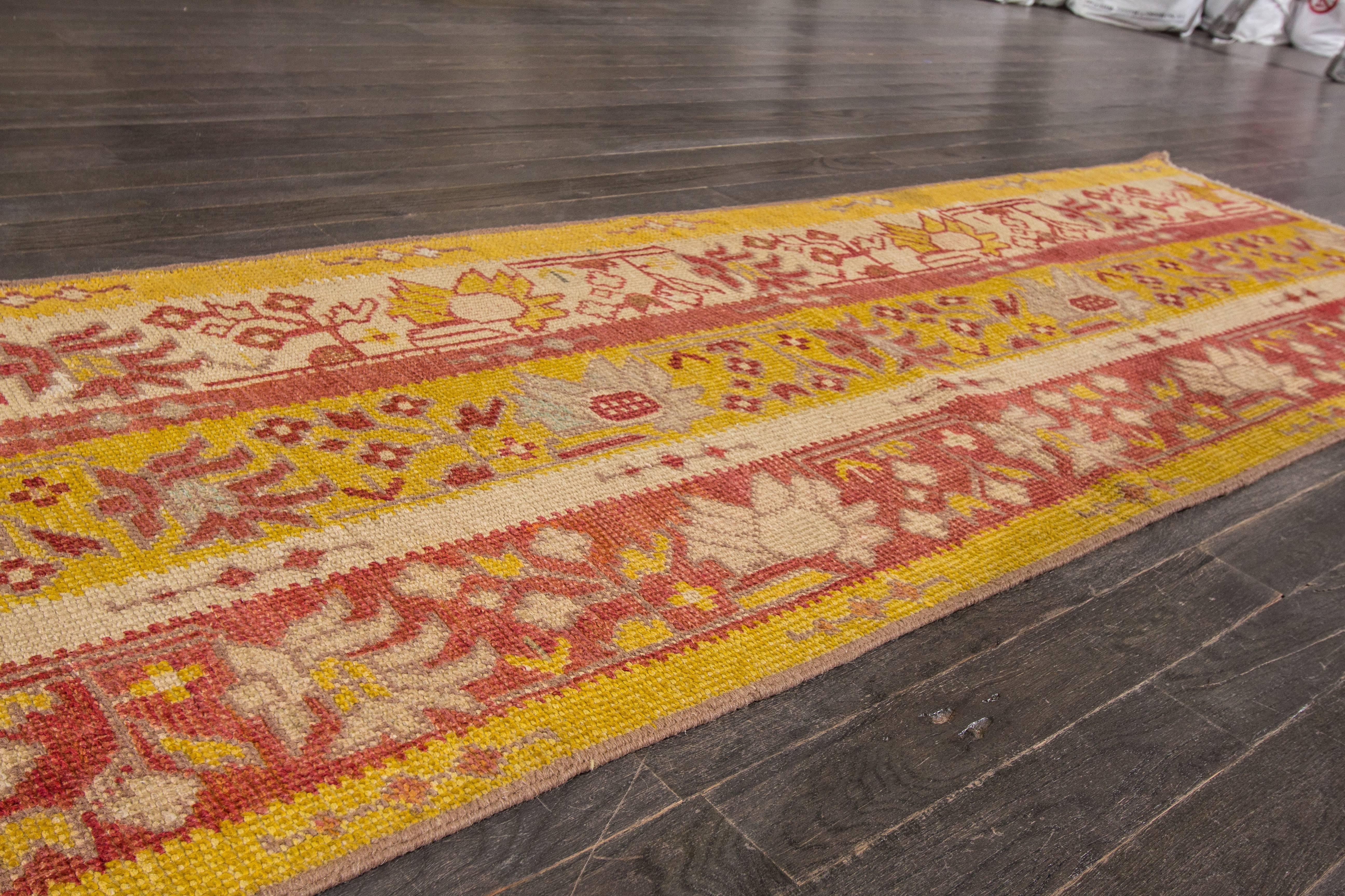 Antique Turkish Oushak Runner In Good Condition In Norwalk, CT