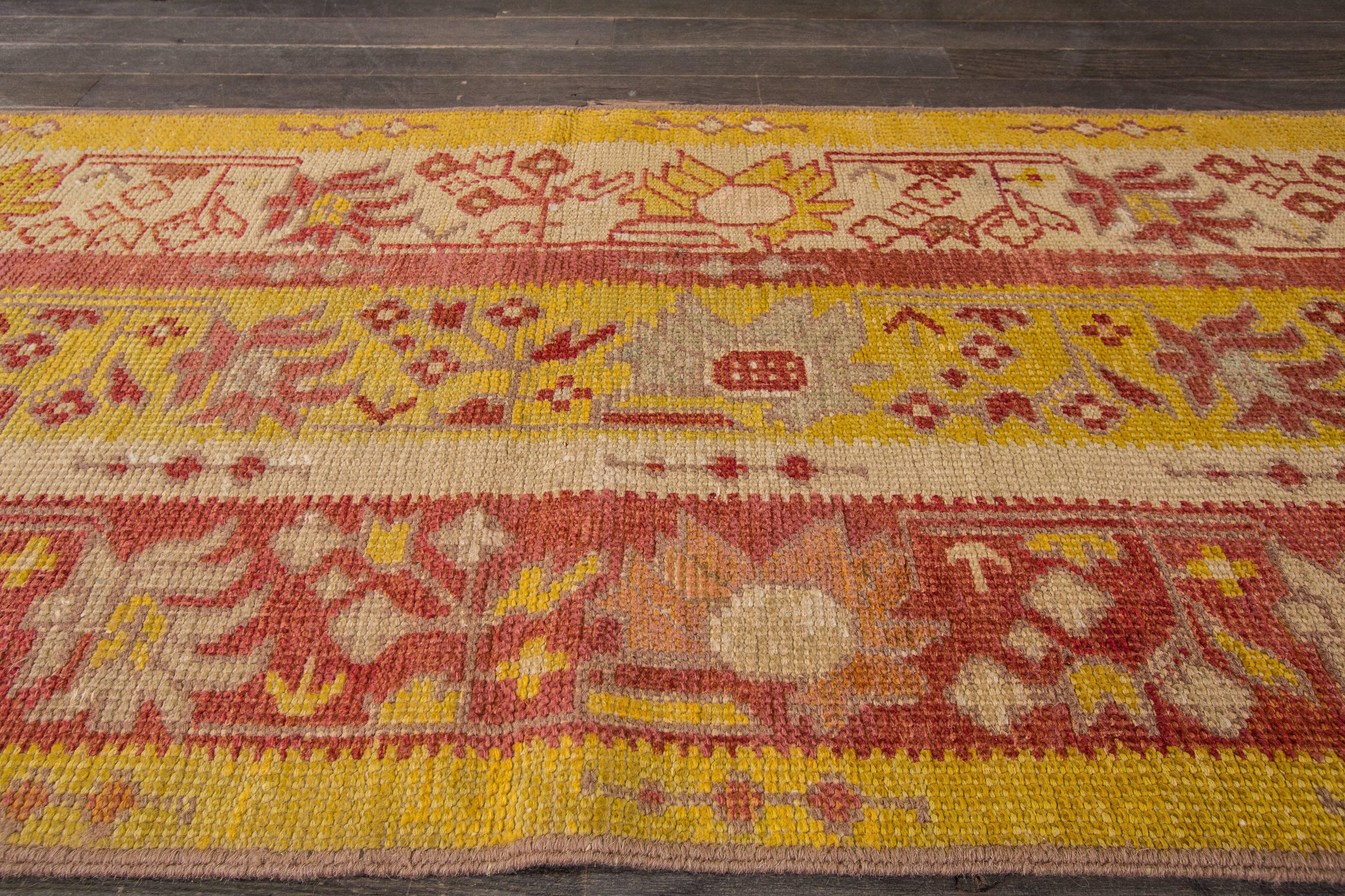 Antique Turkish Oushak Runner 1