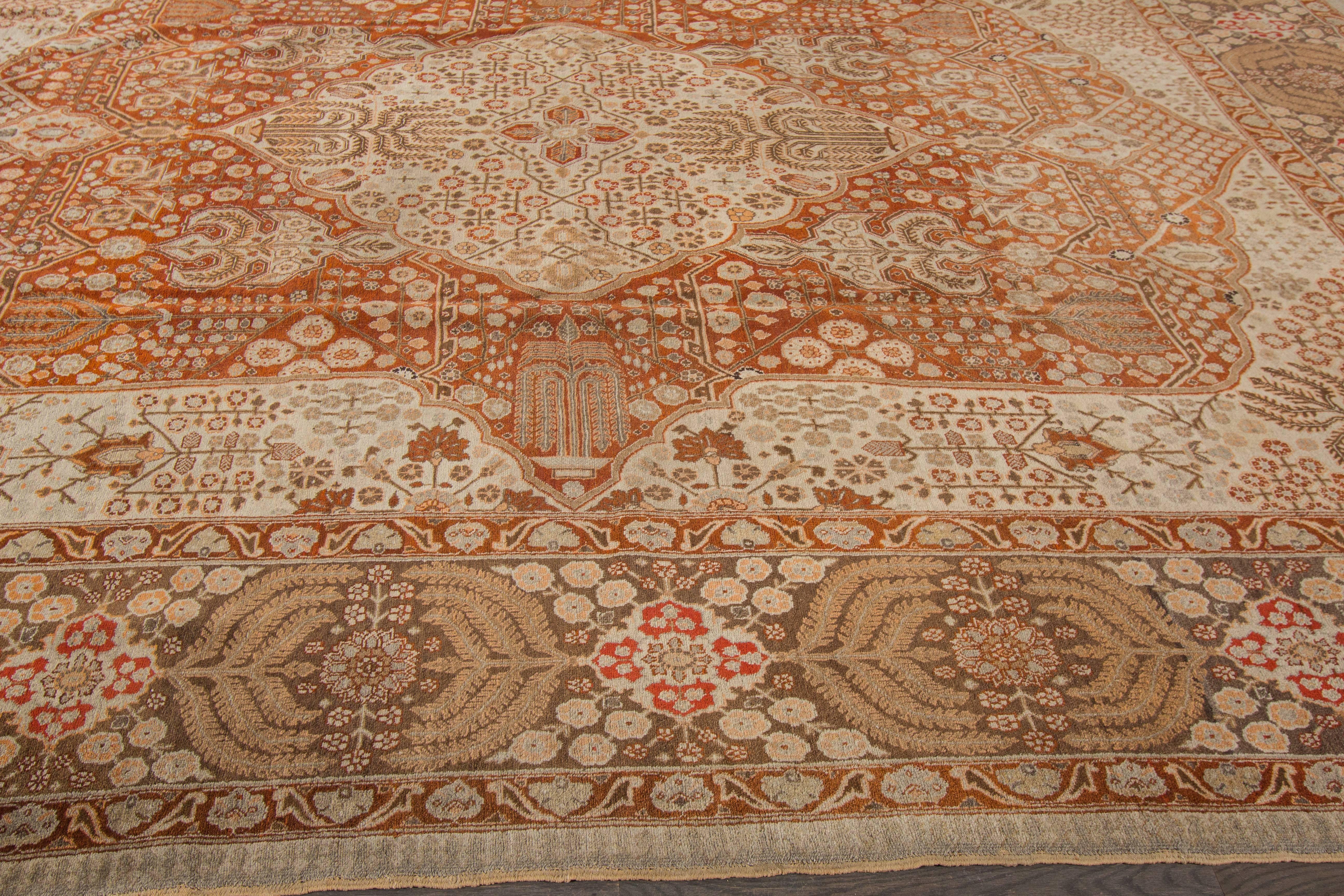 Hand-Knotted Antique Tabriz For Sale