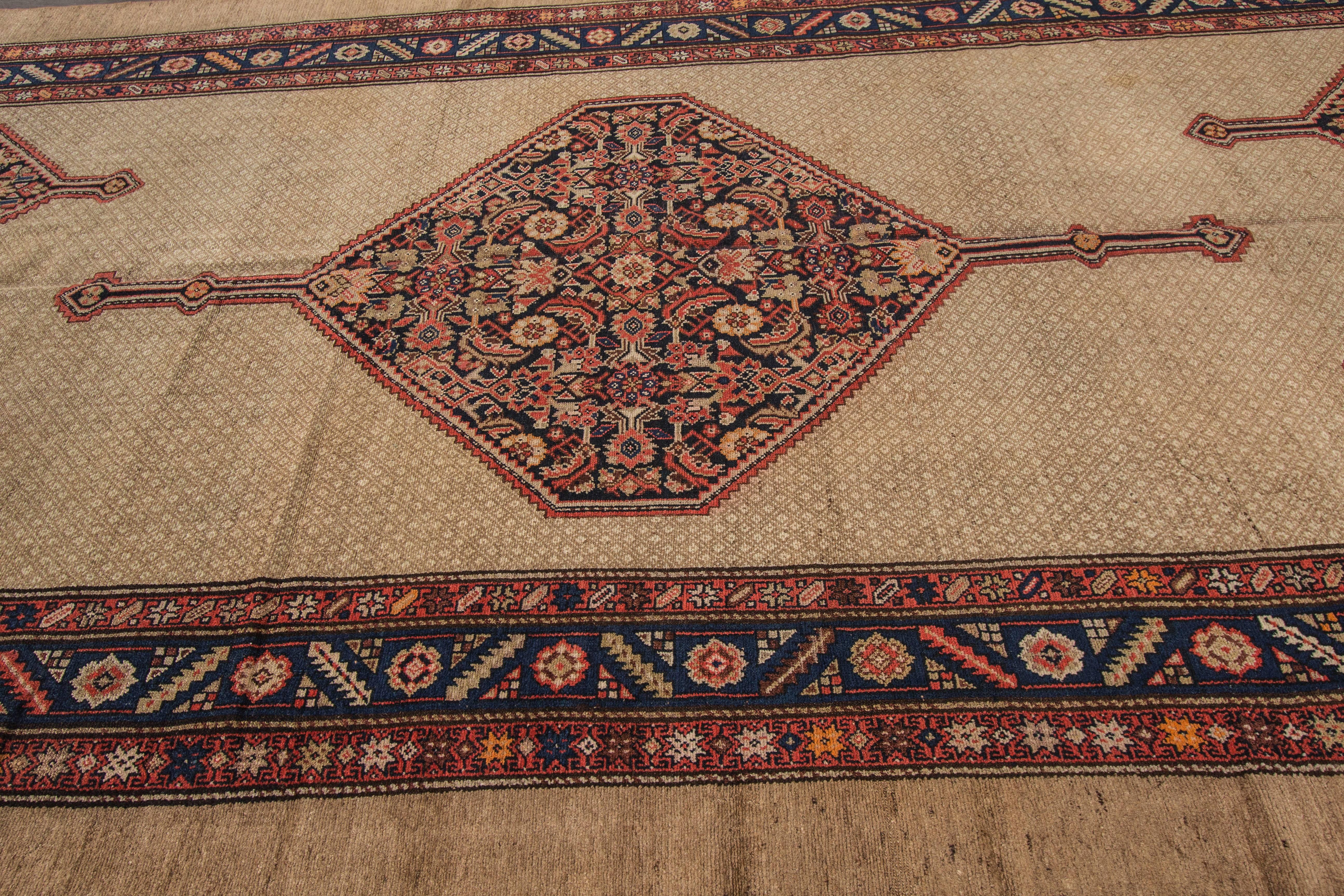 Hand-Knotted Antique Serab Rug Gallery For Sale