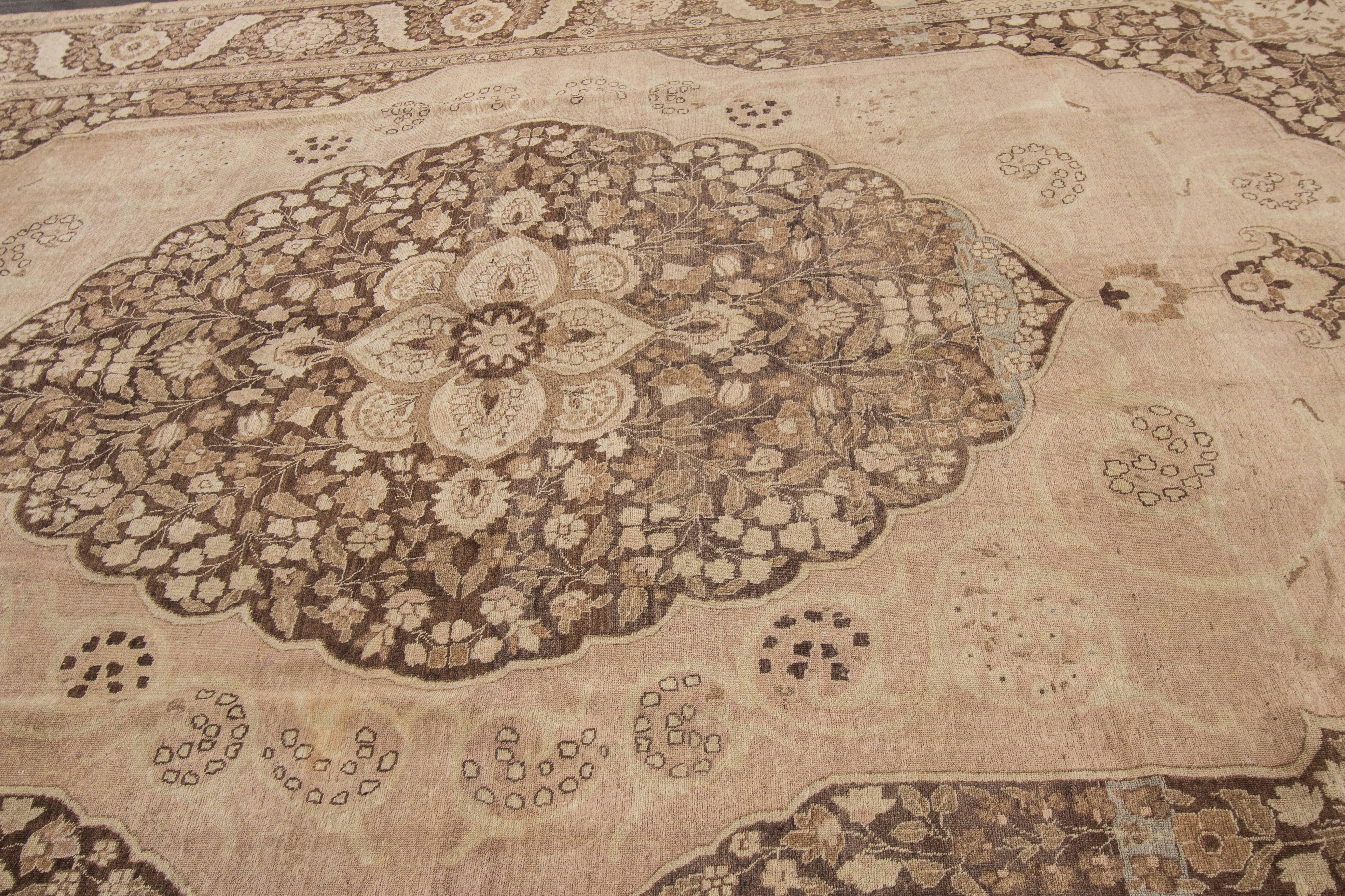 Early 20th Century Antique Tabriz Rug For Sale