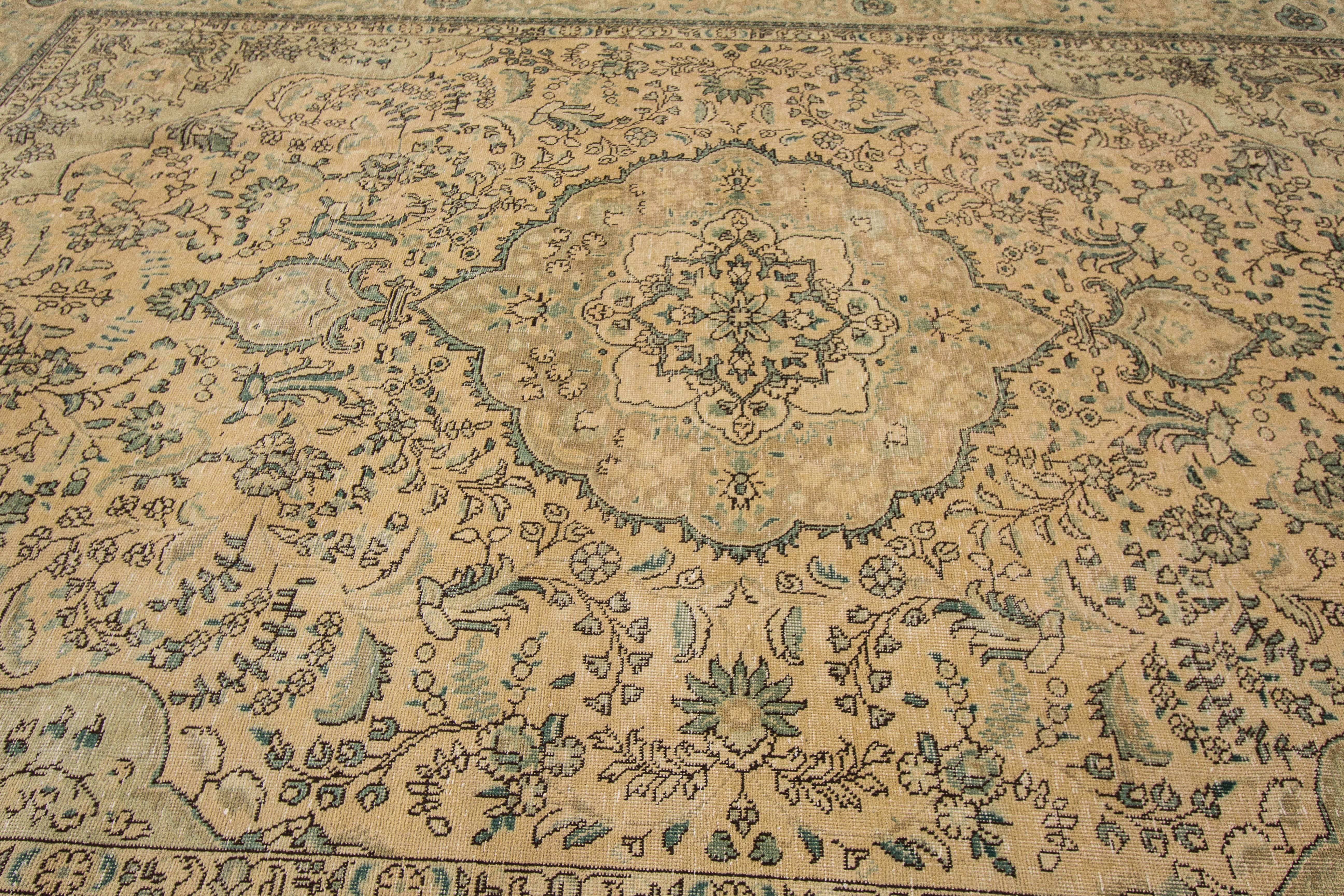 Hand-Knotted Gorgeous Vintage Persian Tabriz Rug For Sale