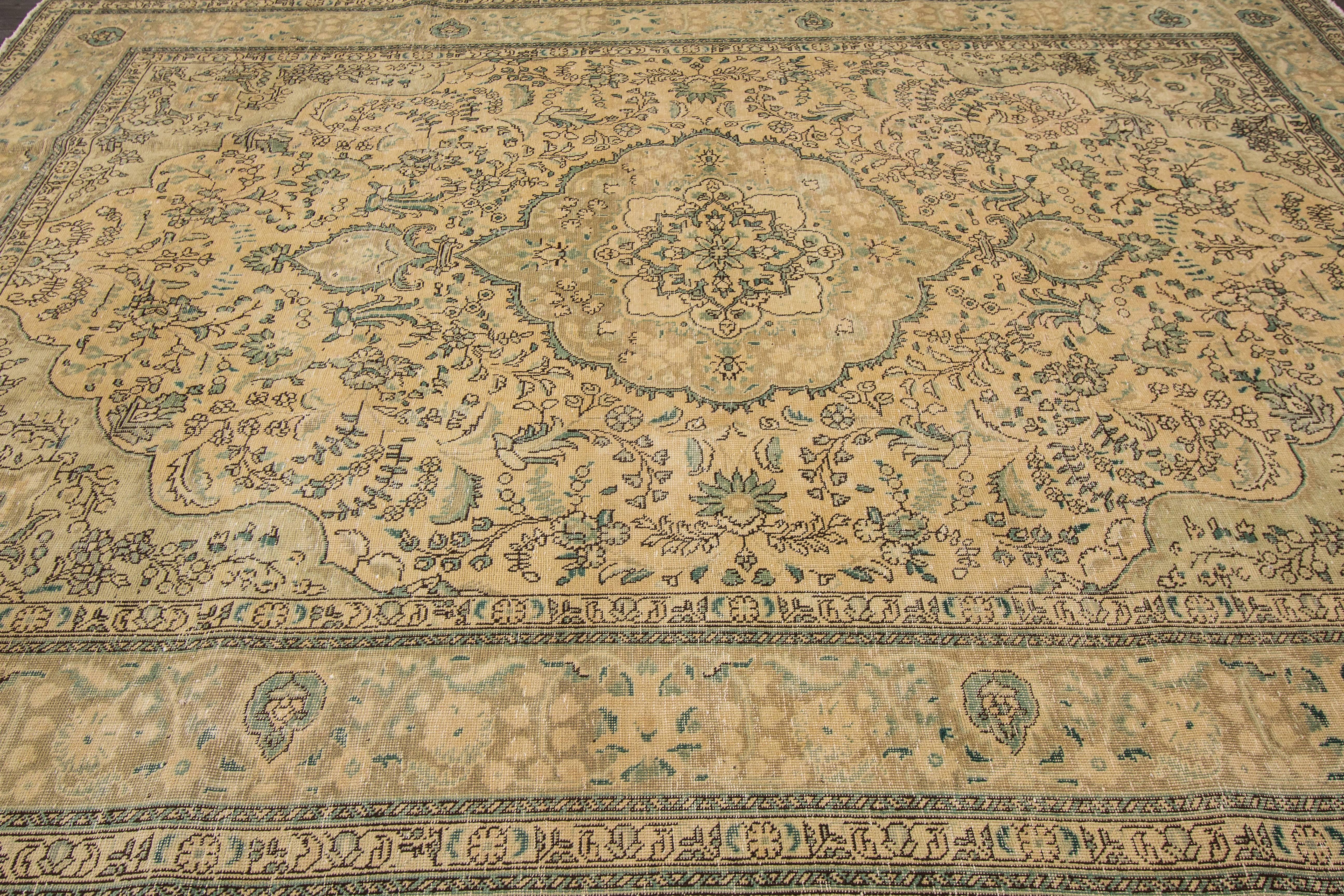 Wool Gorgeous Vintage Persian Tabriz Rug For Sale