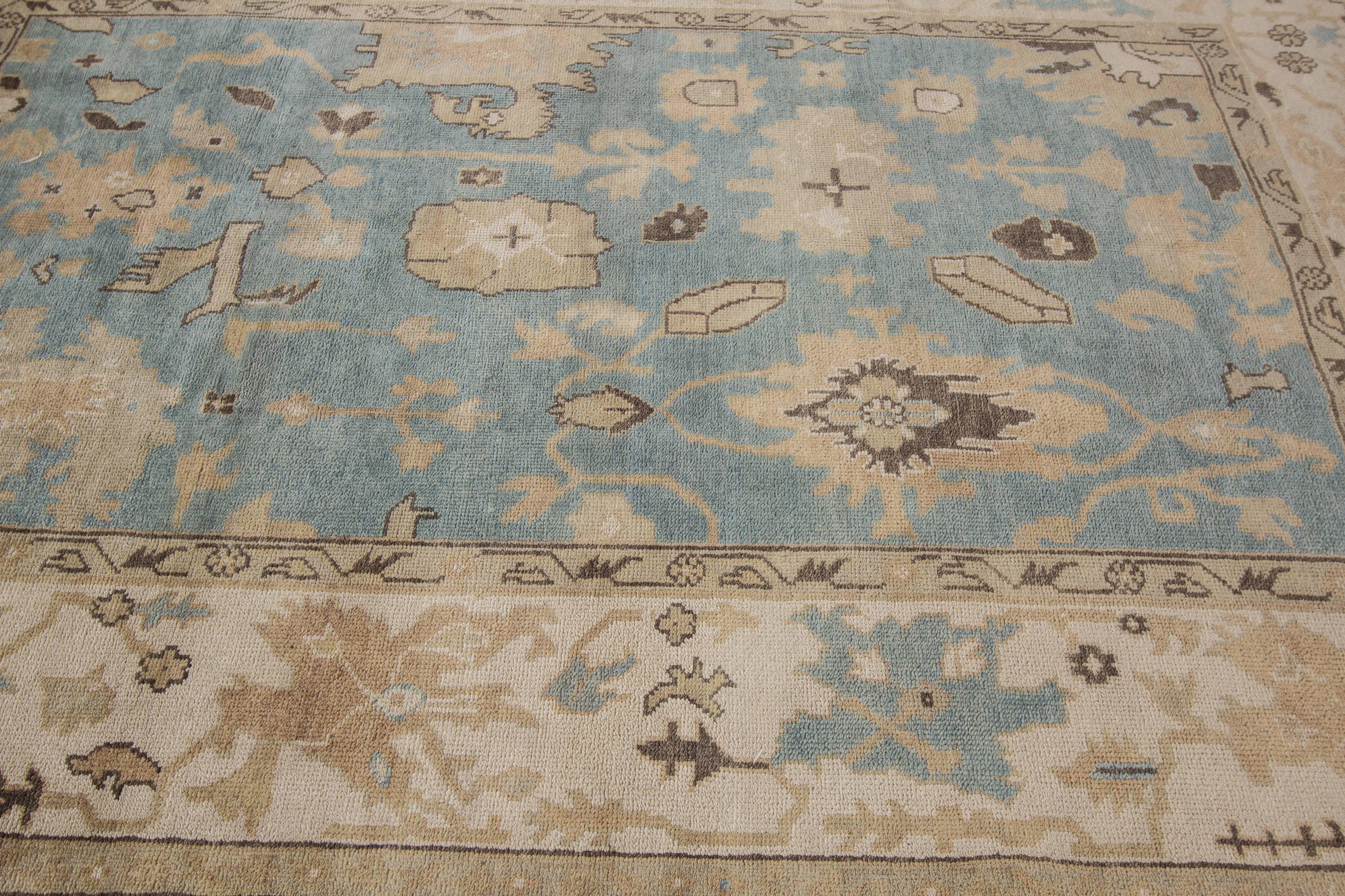 21st Century Floral Oushak Style Rug 6'.1 x 8'.10 In Excellent Condition In Norwalk, CT