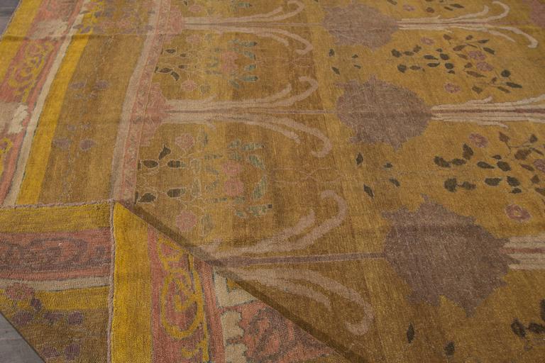 Beautiful Decorated Arts and Crafts Style Rug For Sale at 1stdibs