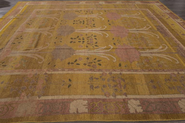 Beautiful Decorated Arts and Crafts Style Rug For Sale at 1stdibs