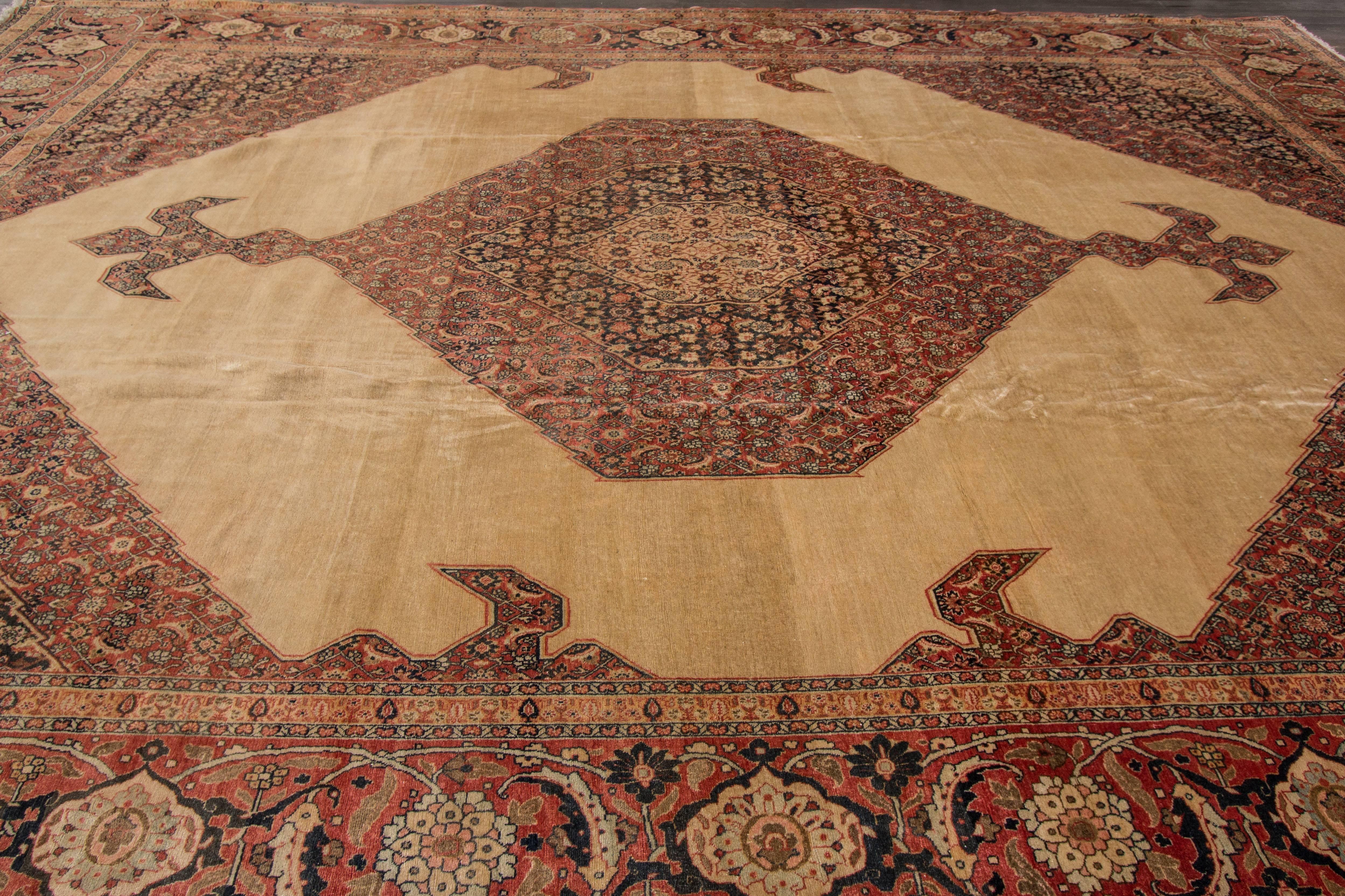 Persian Highly Collectible Antique Tabriz Rug For Sale