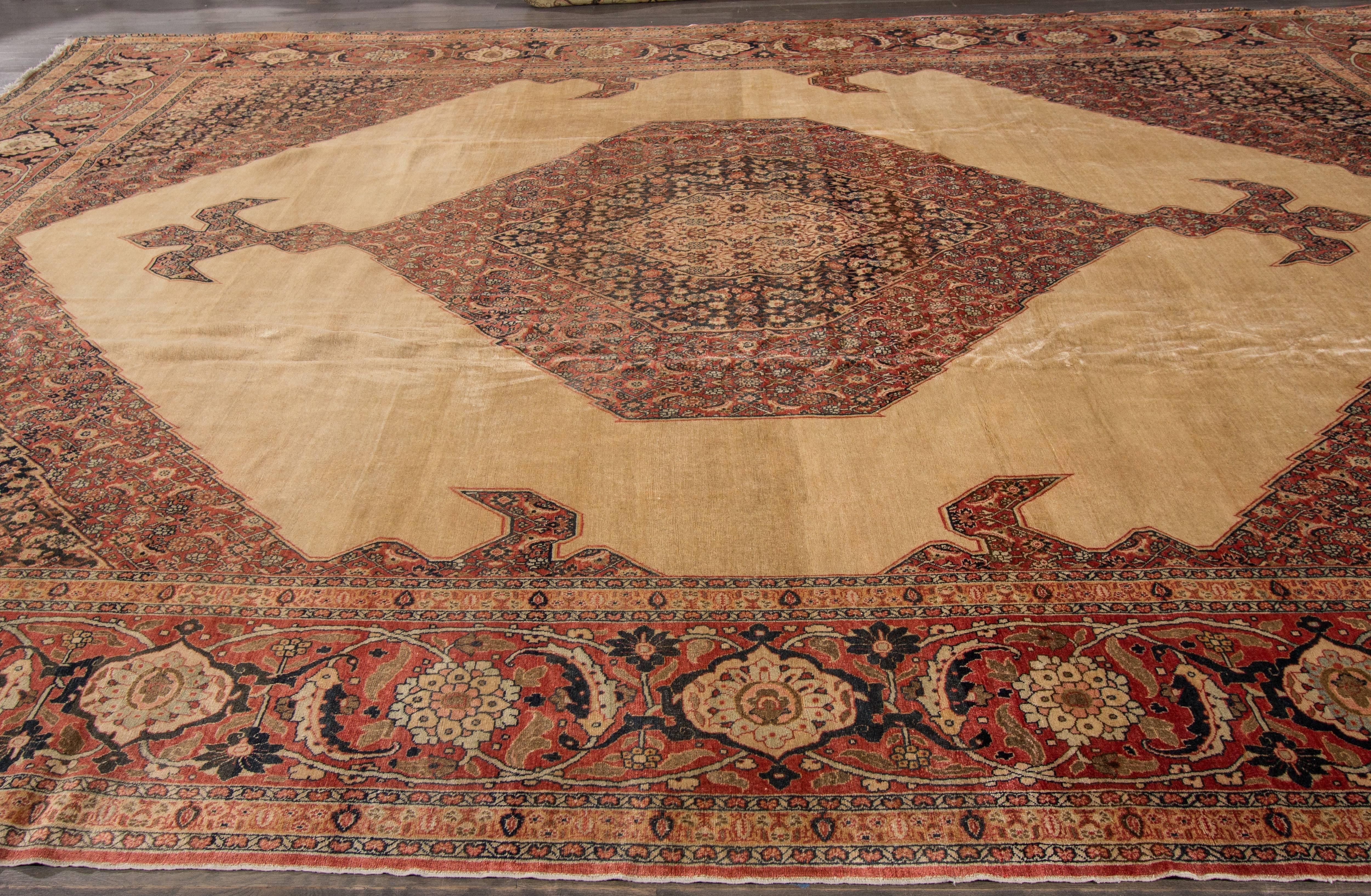Early 20th Century Highly Collectible Antique Tabriz Rug For Sale