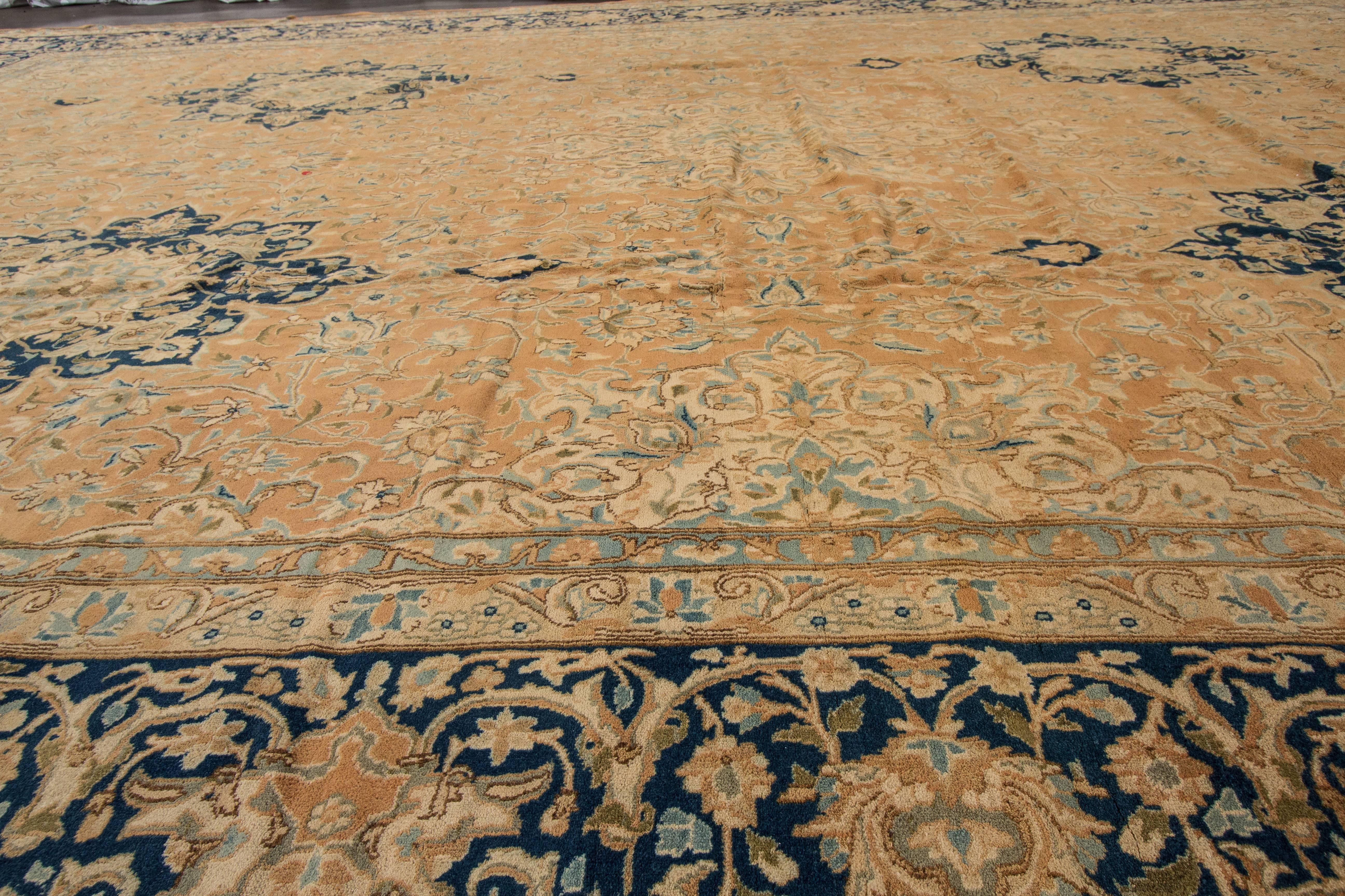 Hand-Knotted Simply Beautiful Antique Kerman Rug