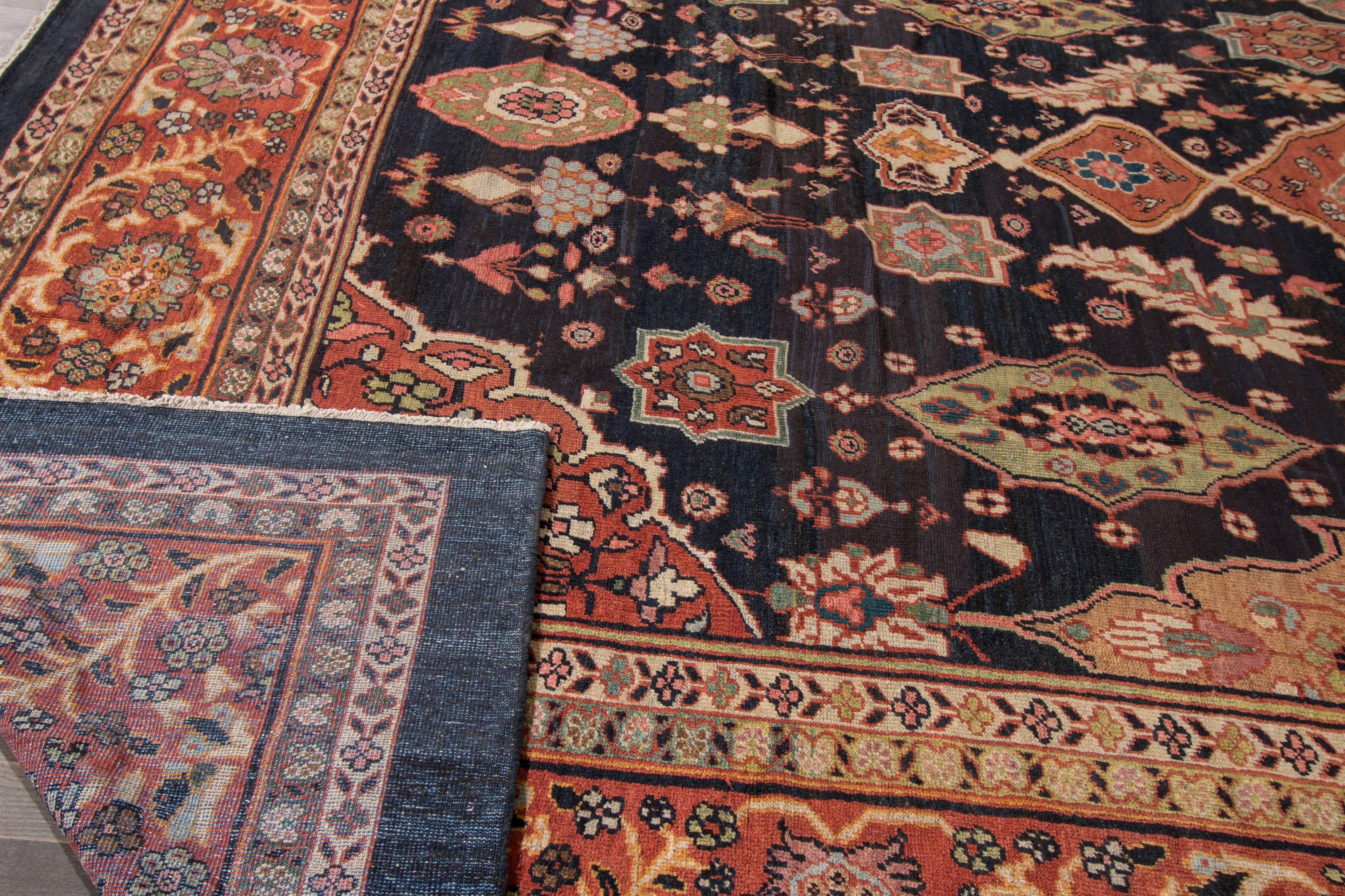 Early 20th Century Simply Beautiful Antique Persian Mahal Rug For Sale