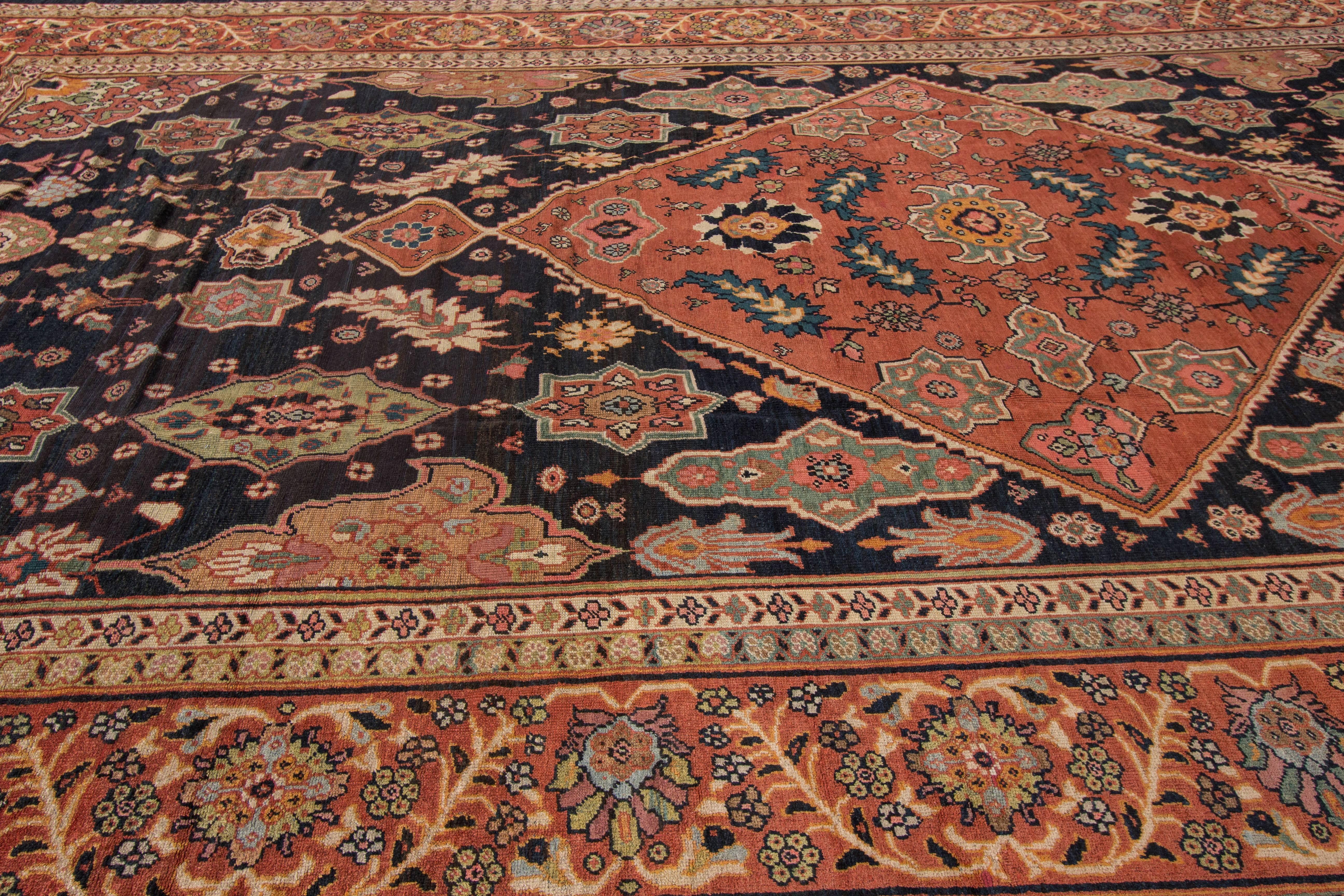Simply Beautiful Antique Persian Mahal Rug For Sale 1