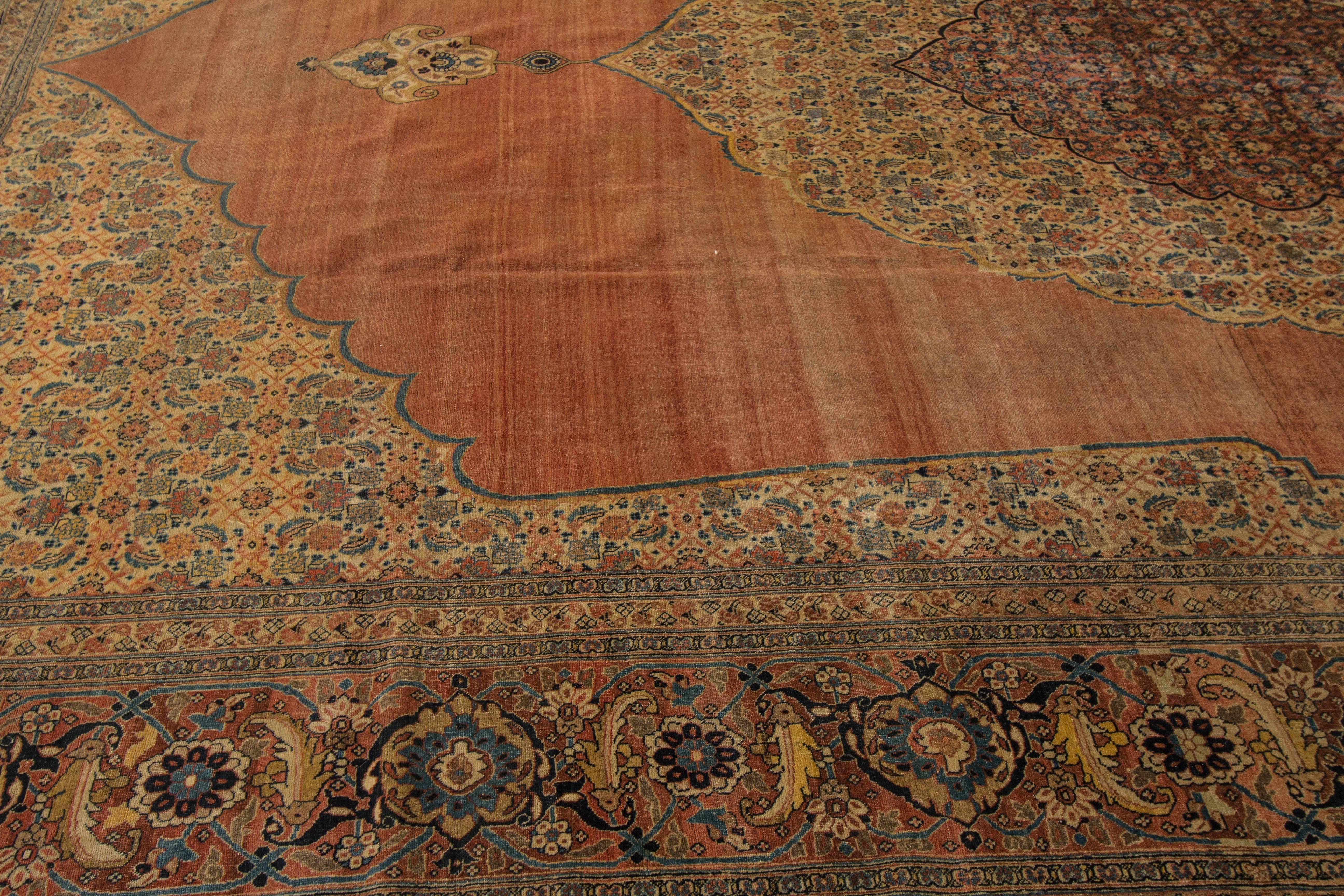 Hand-Knotted Simply Beautiful Antique Persian Tabriz Rug For Sale