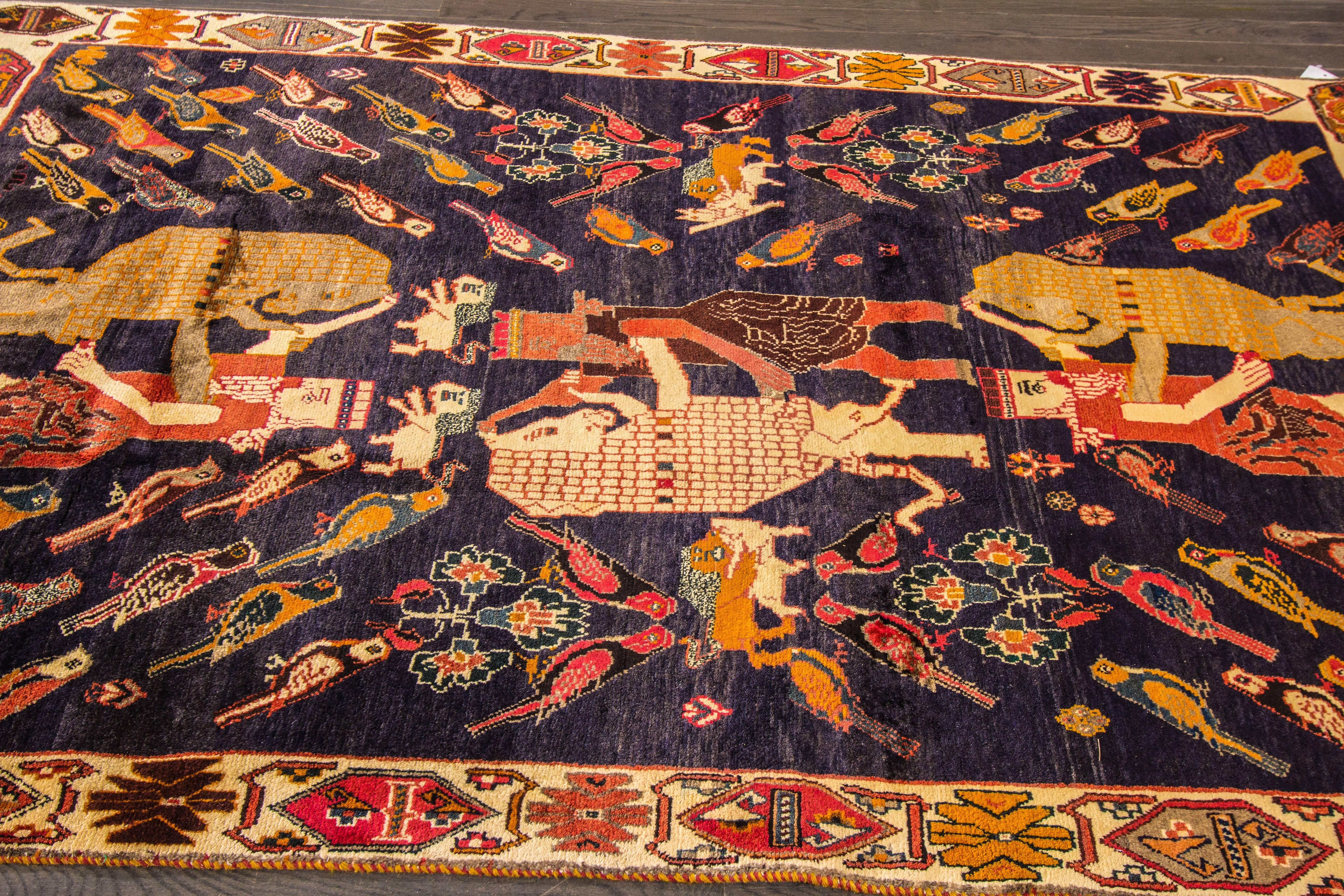 Hand-Knotted Fascinatingly Beautiful Vintage Persian Gabbeh Rug