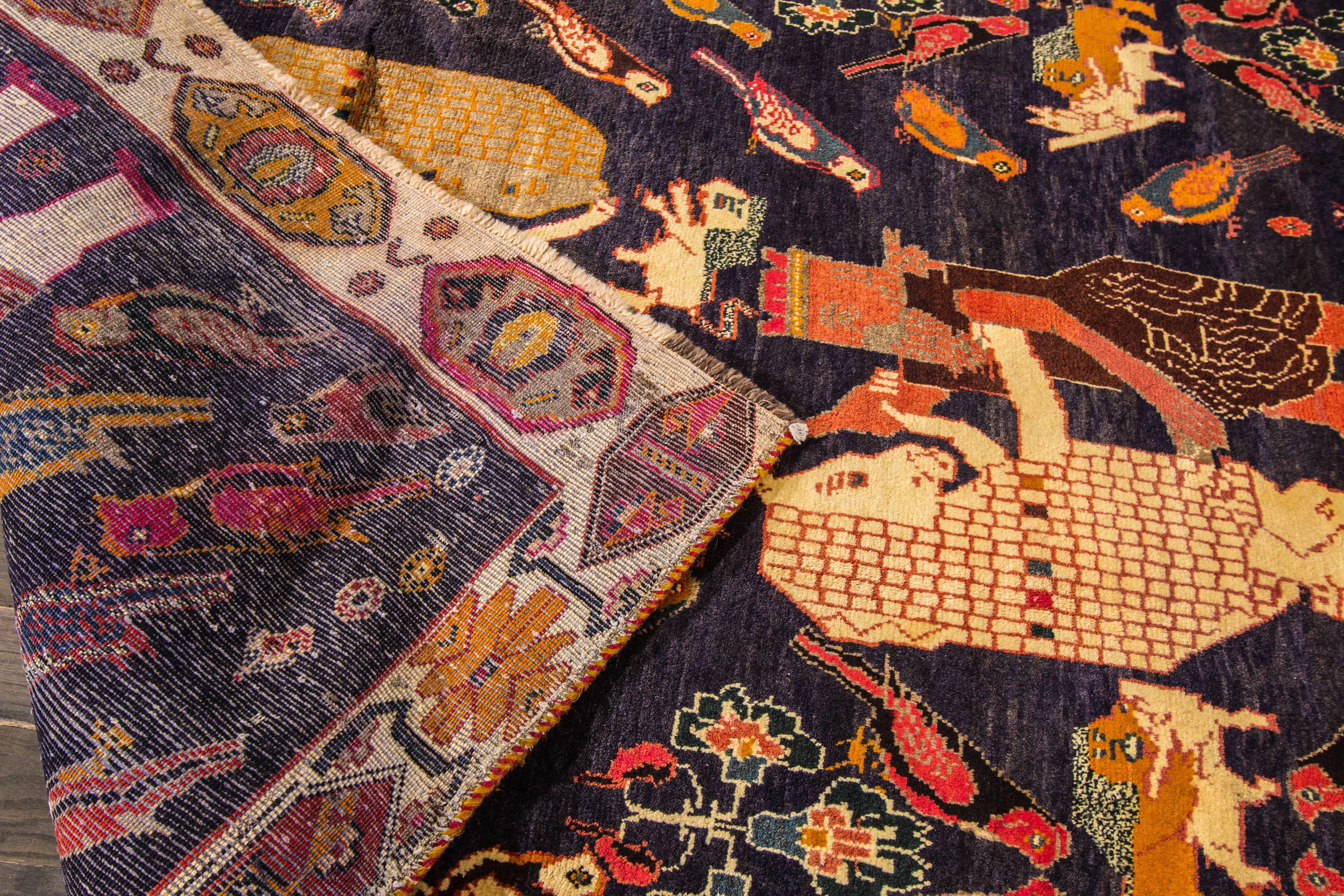 Late 20th Century Fascinatingly Beautiful Vintage Persian Gabbeh Rug