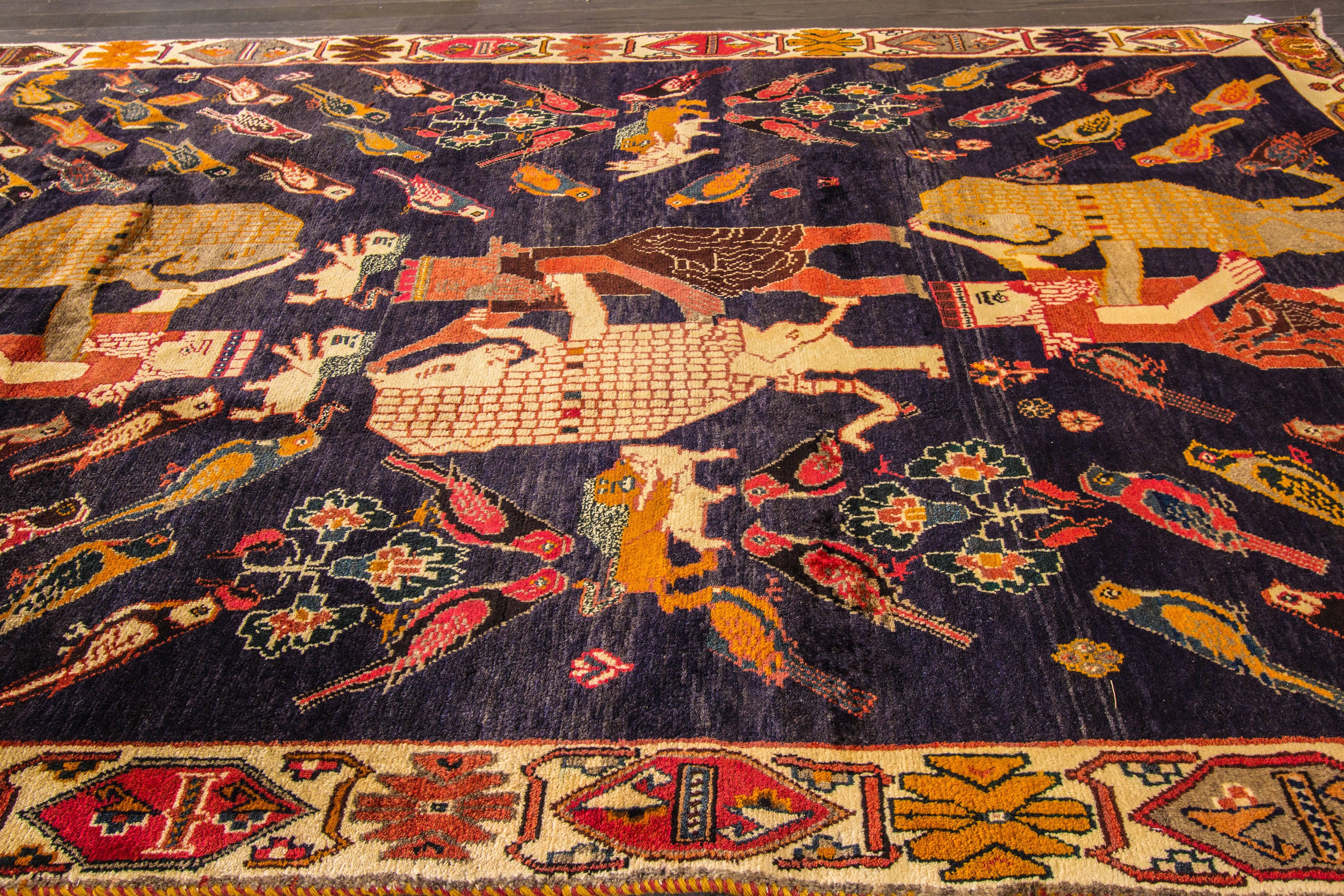 Wool Fascinatingly Beautiful Vintage Persian Gabbeh Rug