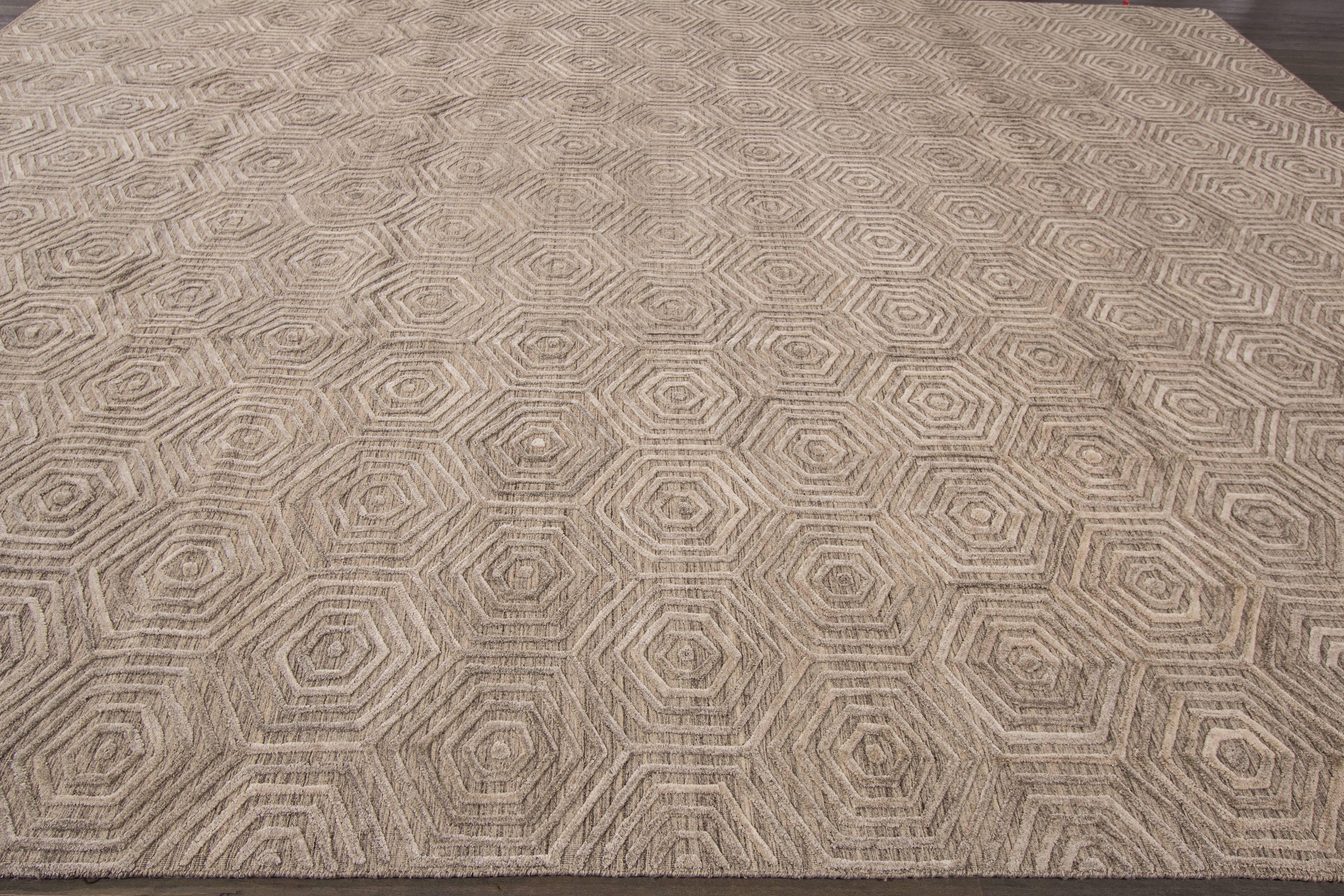 Contemporary Great Looking New Indian Hand Loop Rug For Sale