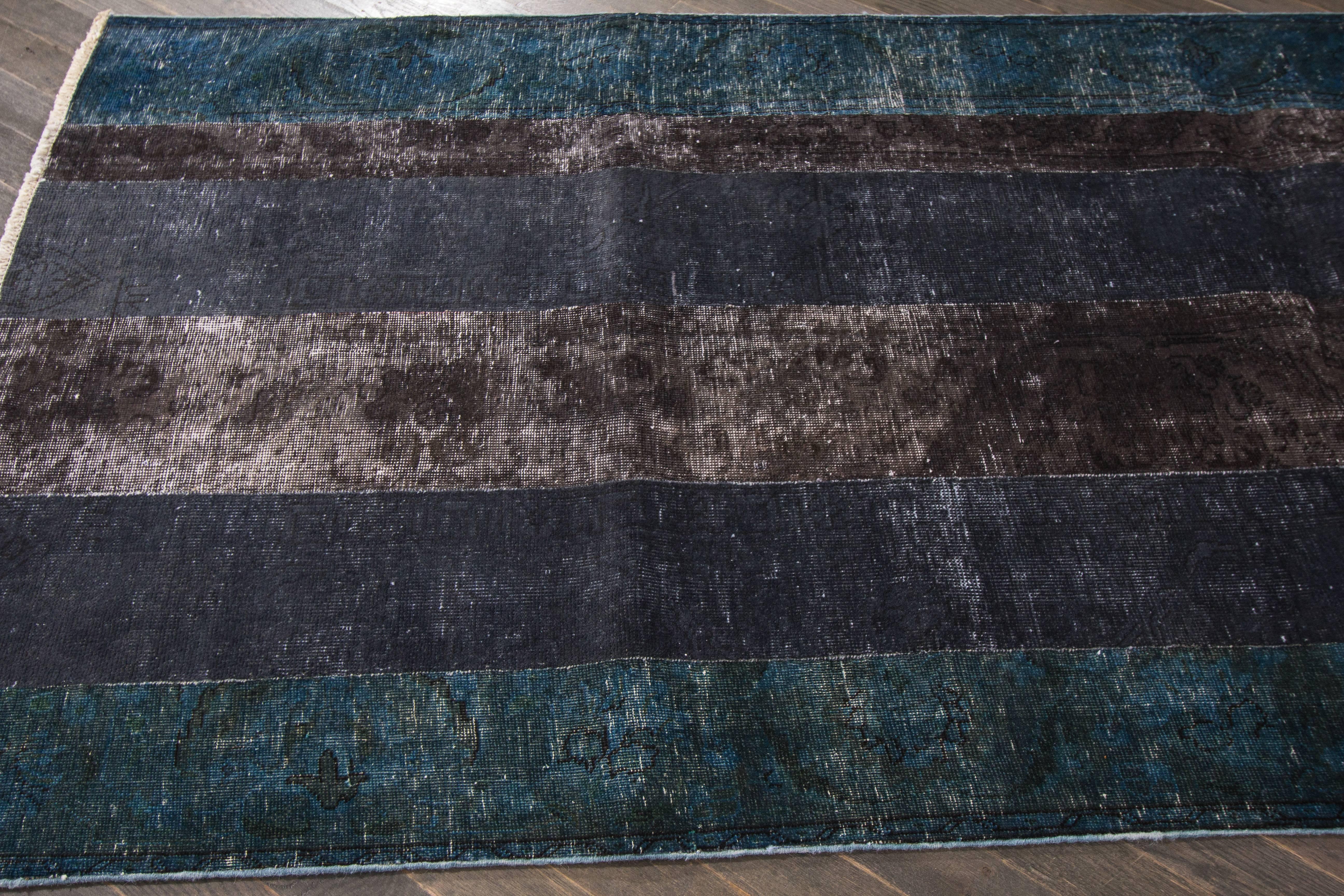 Turkish Nice Looking Vintage Overdyed Rug For Sale