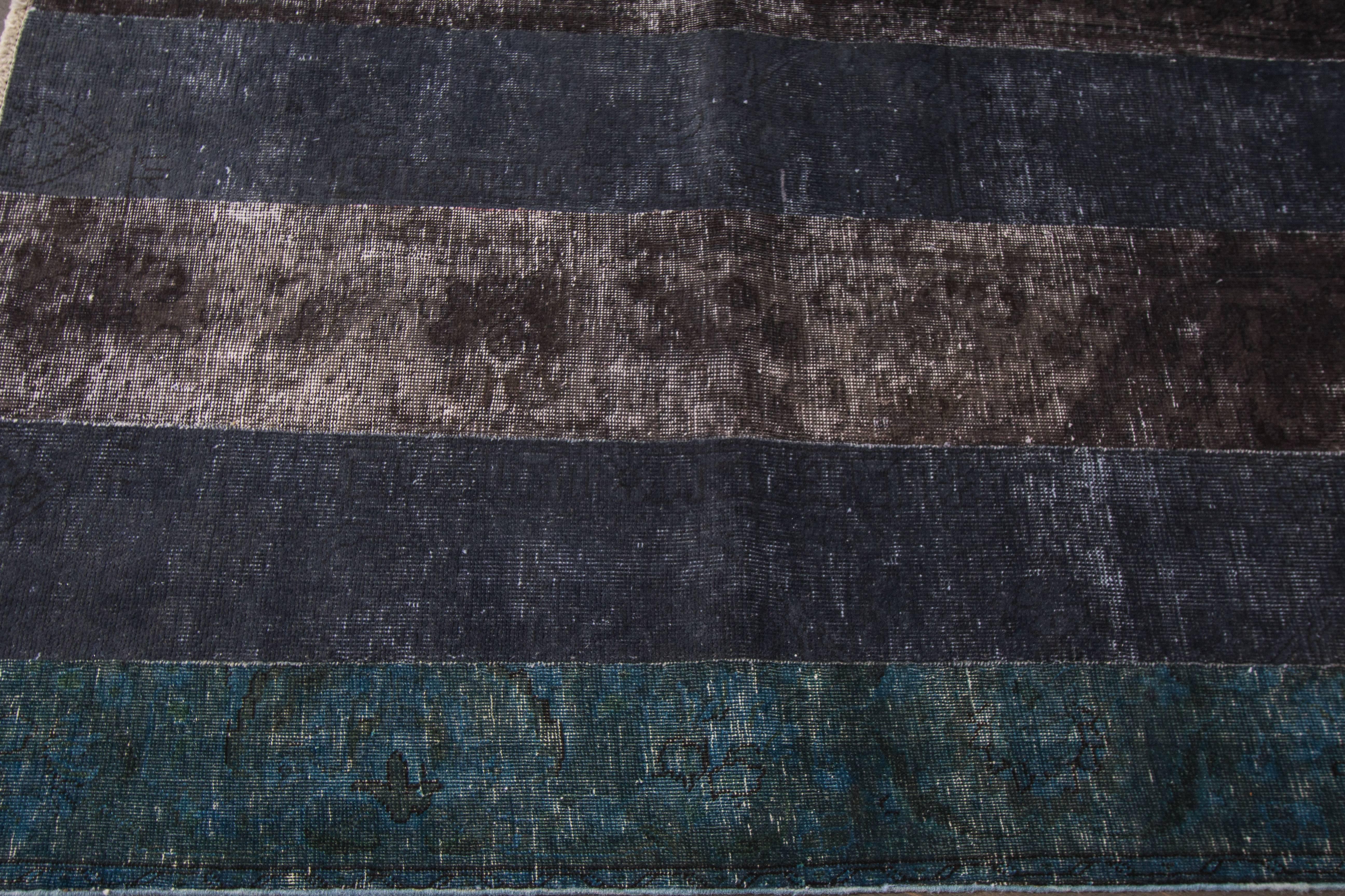 Nice Looking Vintage Overdyed Rug In Distressed Condition For Sale In Norwalk, CT