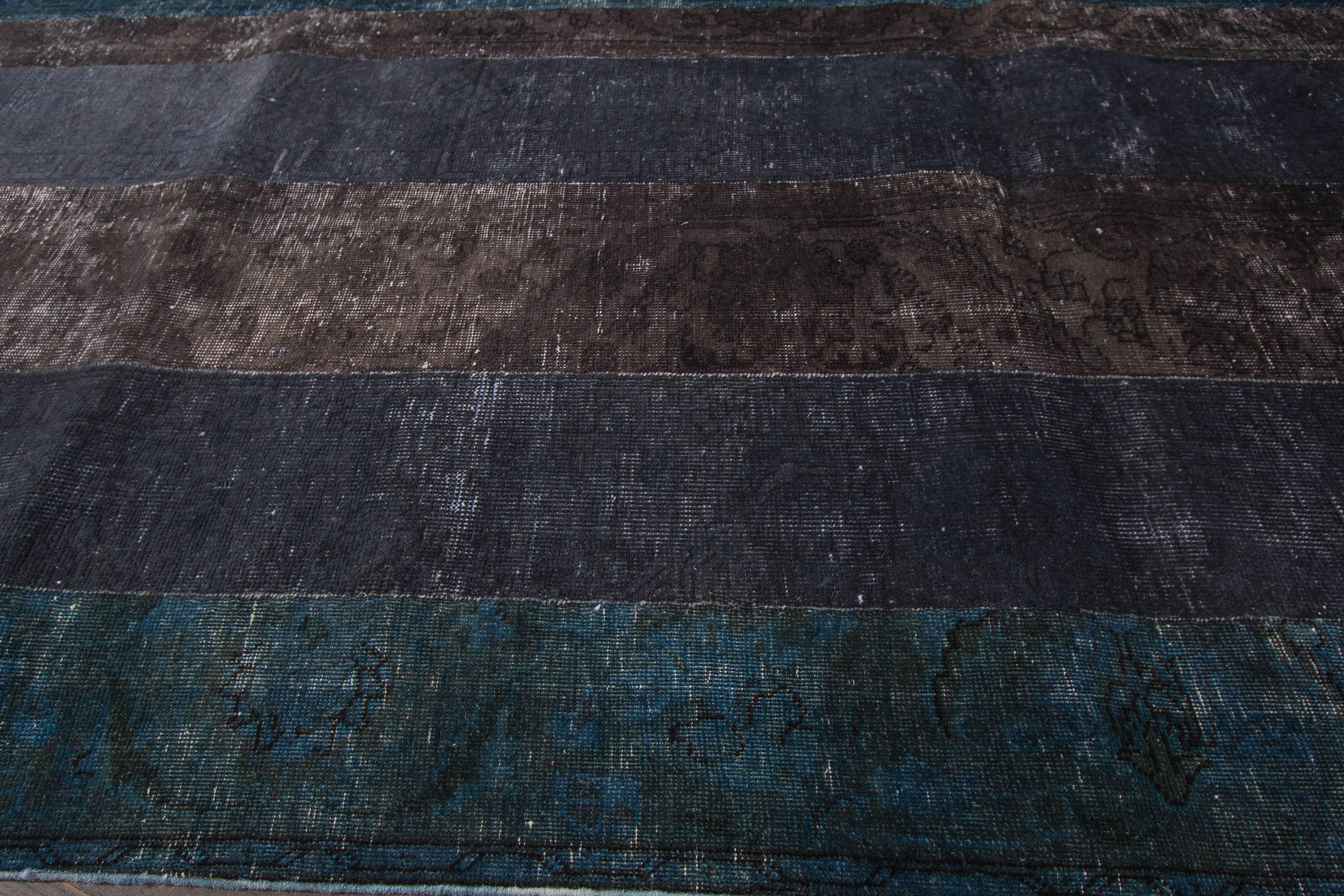 Wool Nice Looking Vintage Overdyed Rug For Sale