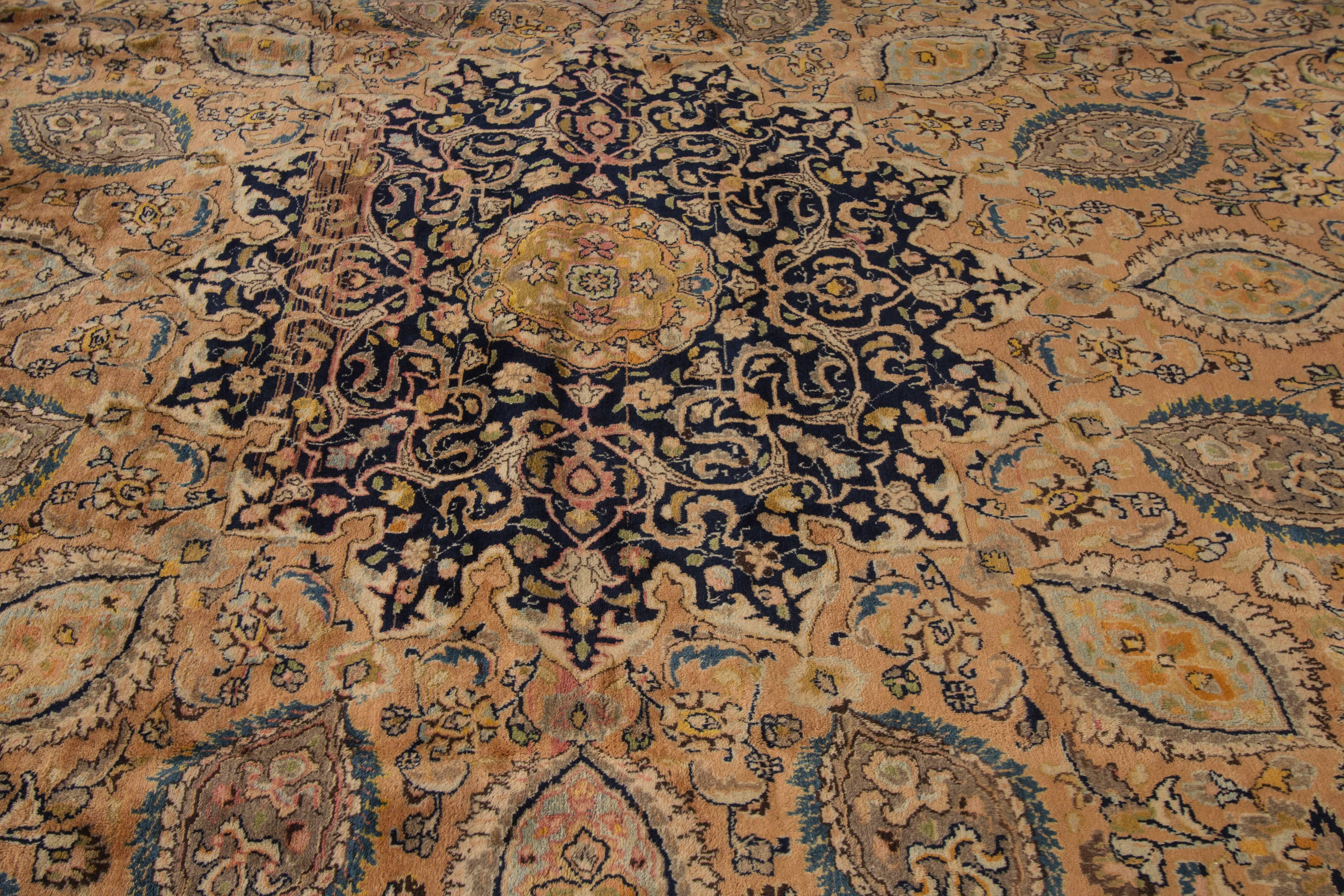 Mid-20th Century Vintage Persian Mashad Rug