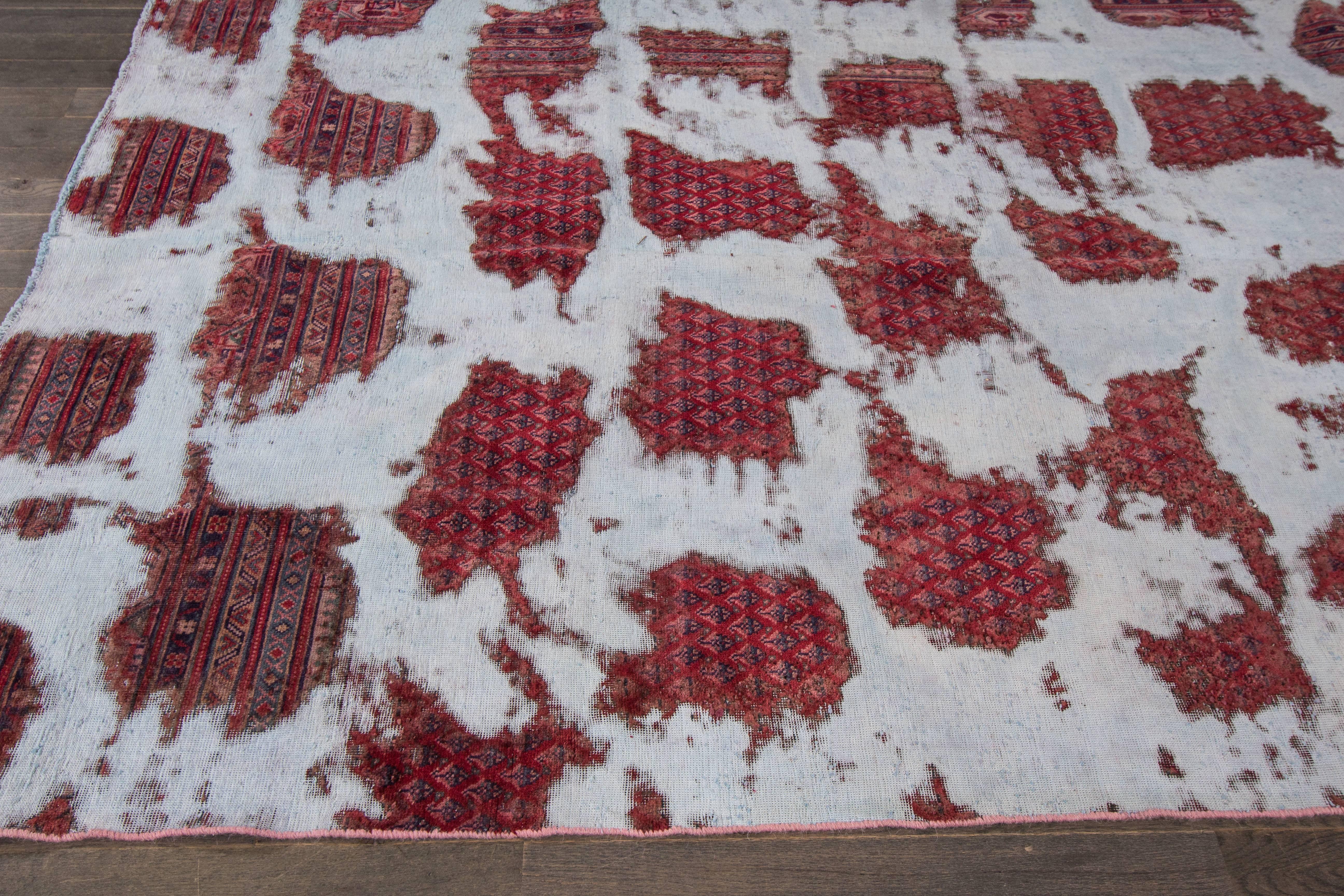 Mid-20th Century Vintage Distressed Persian Tabriz Rug For Sale