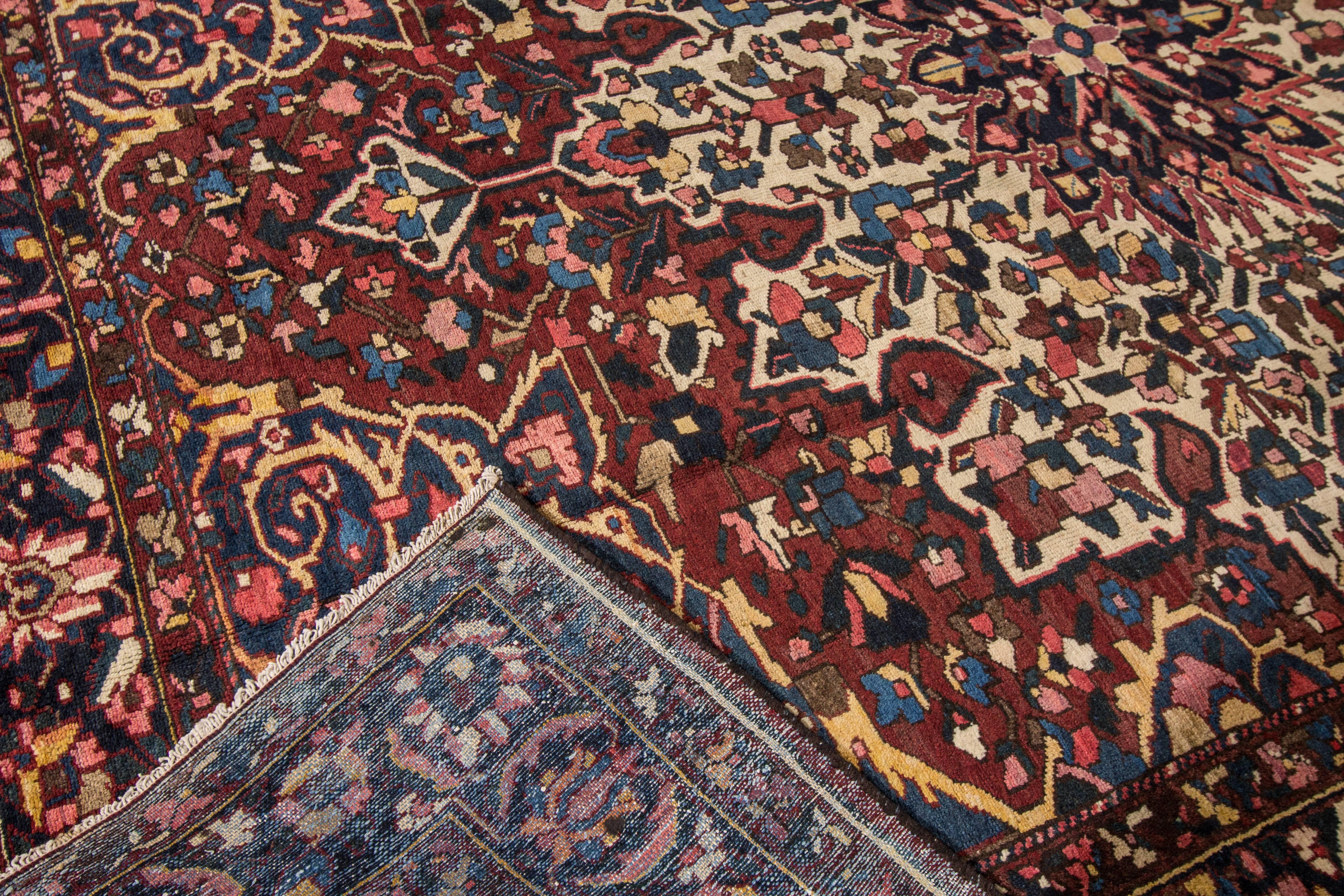 Hand-Knotted Antique Persian Bakhtiari Rug