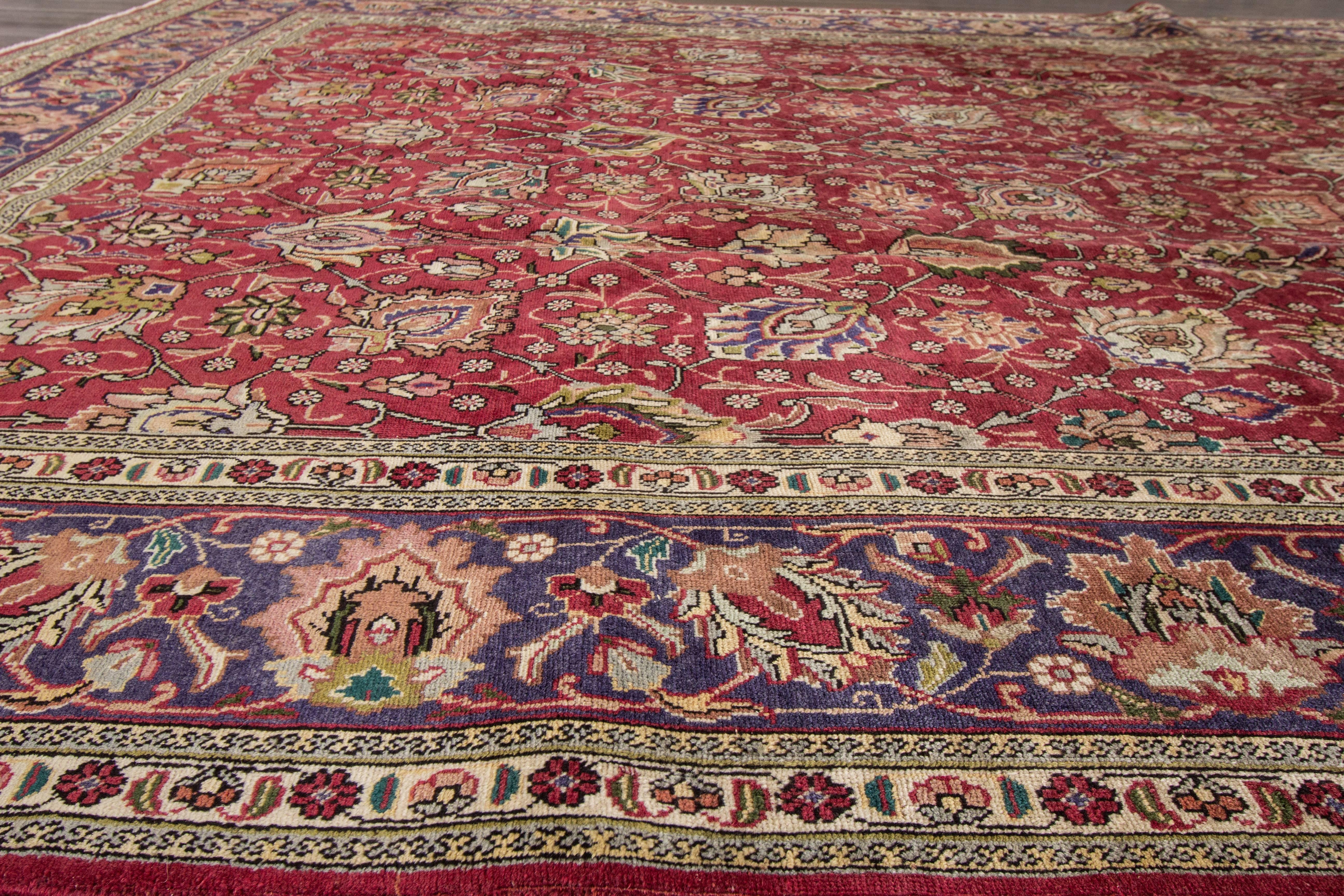 Hand-Knotted Vintage Persian Rug For Sale