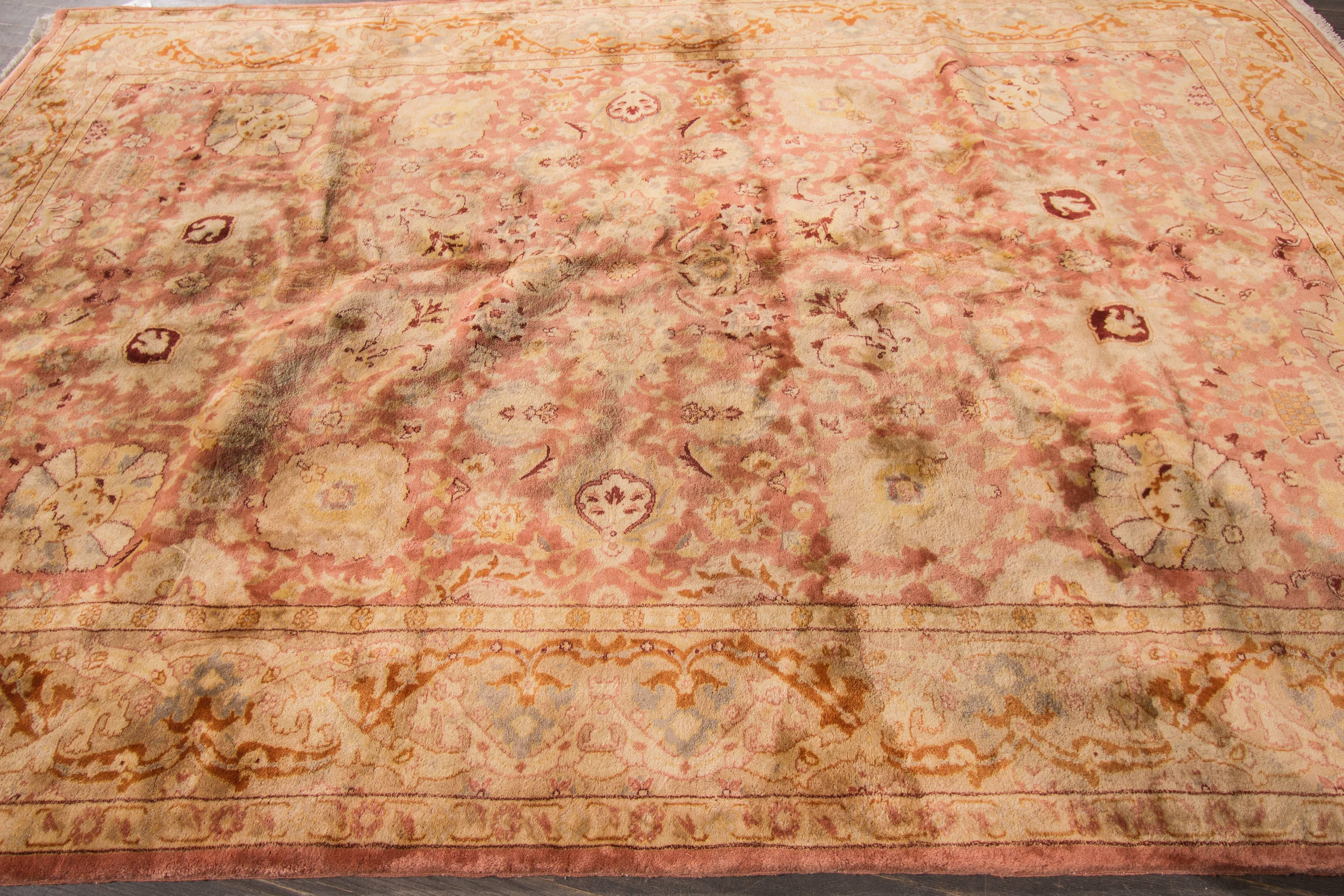 Wool Vintage Persian Tabriz Rug For Sale