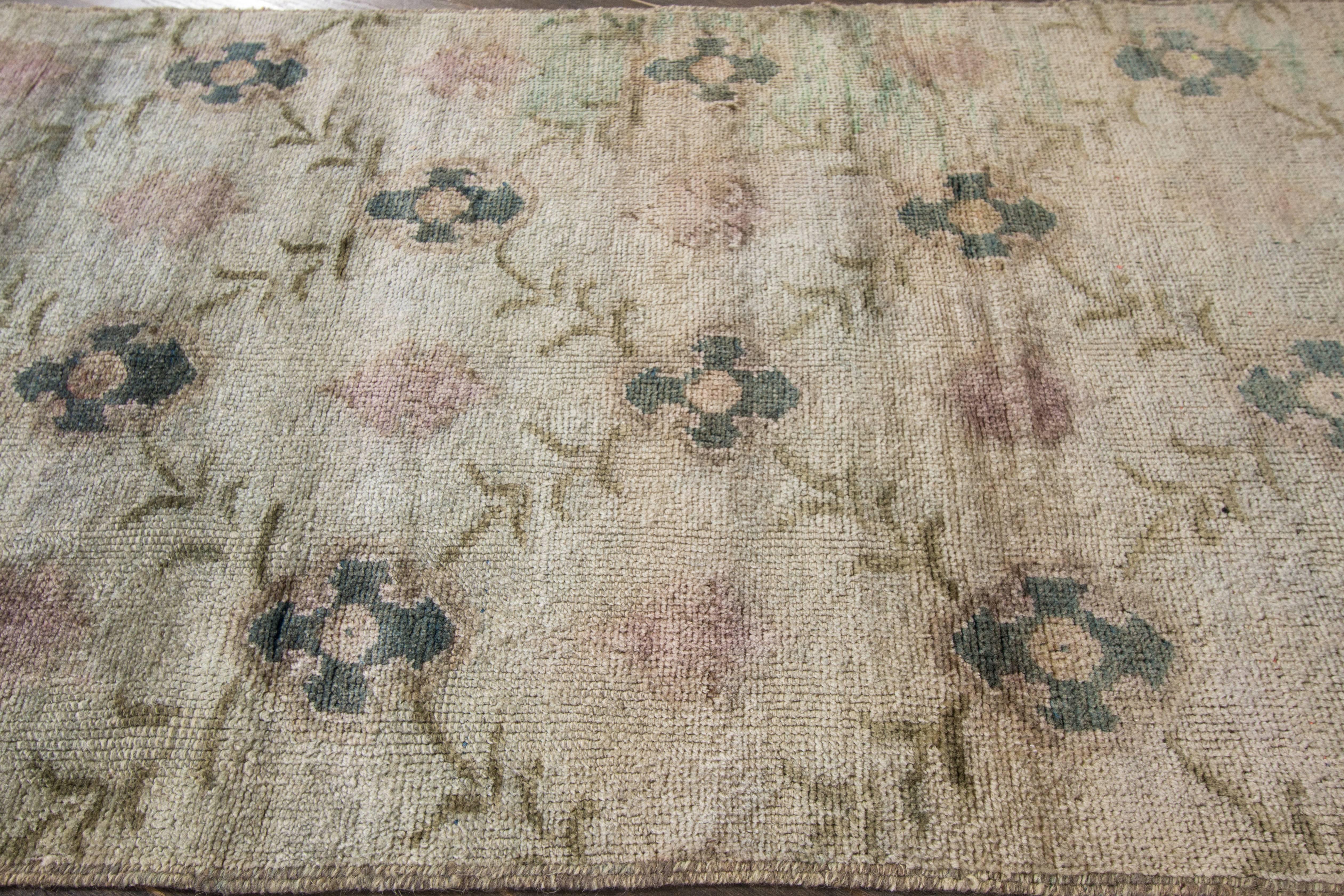 Hand-Knotted Early 20th Century Turkish Runner For Sale